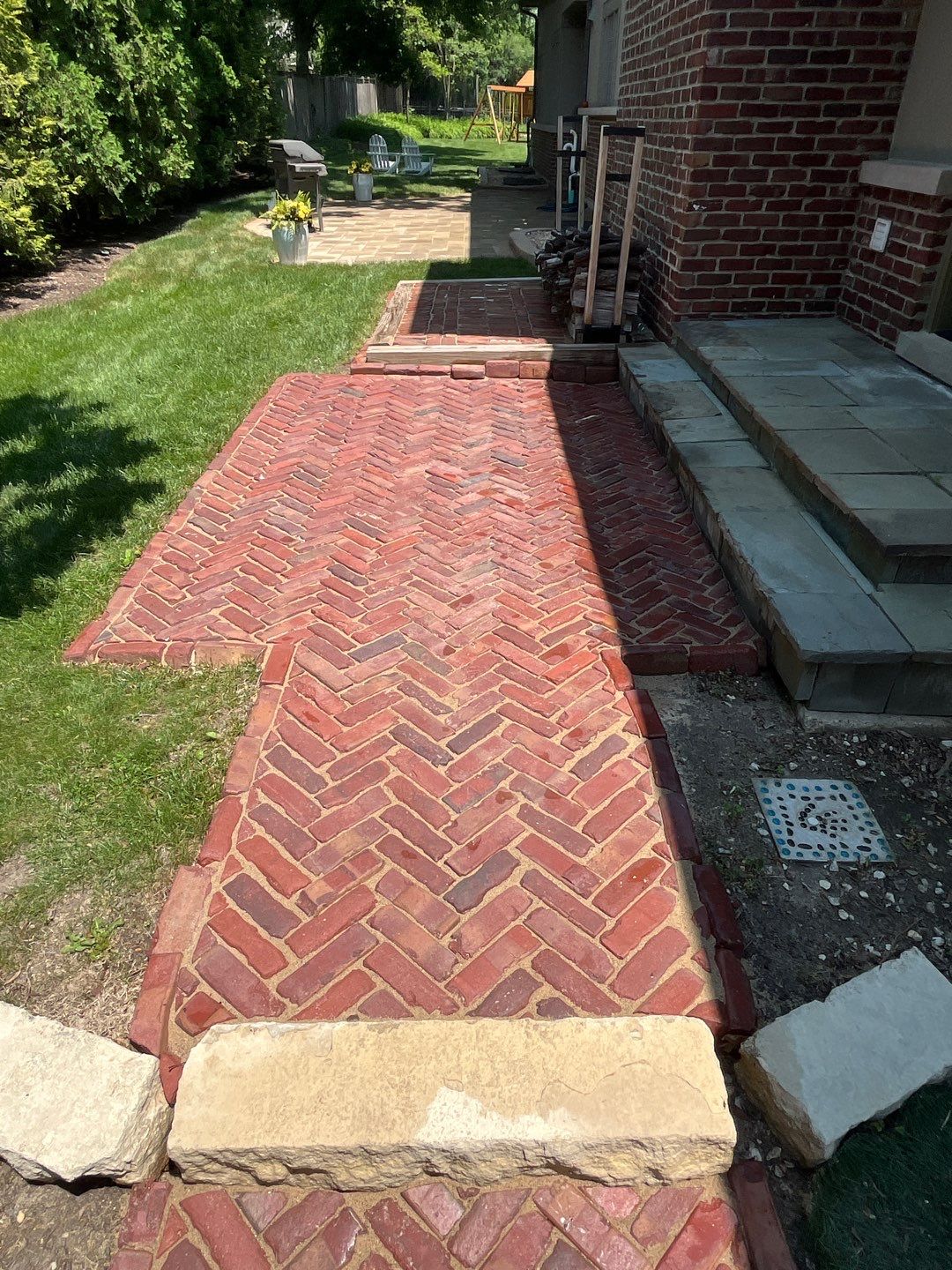 bluestone using Algaecide, soft wash soap by Northern Power Washing LLC.
