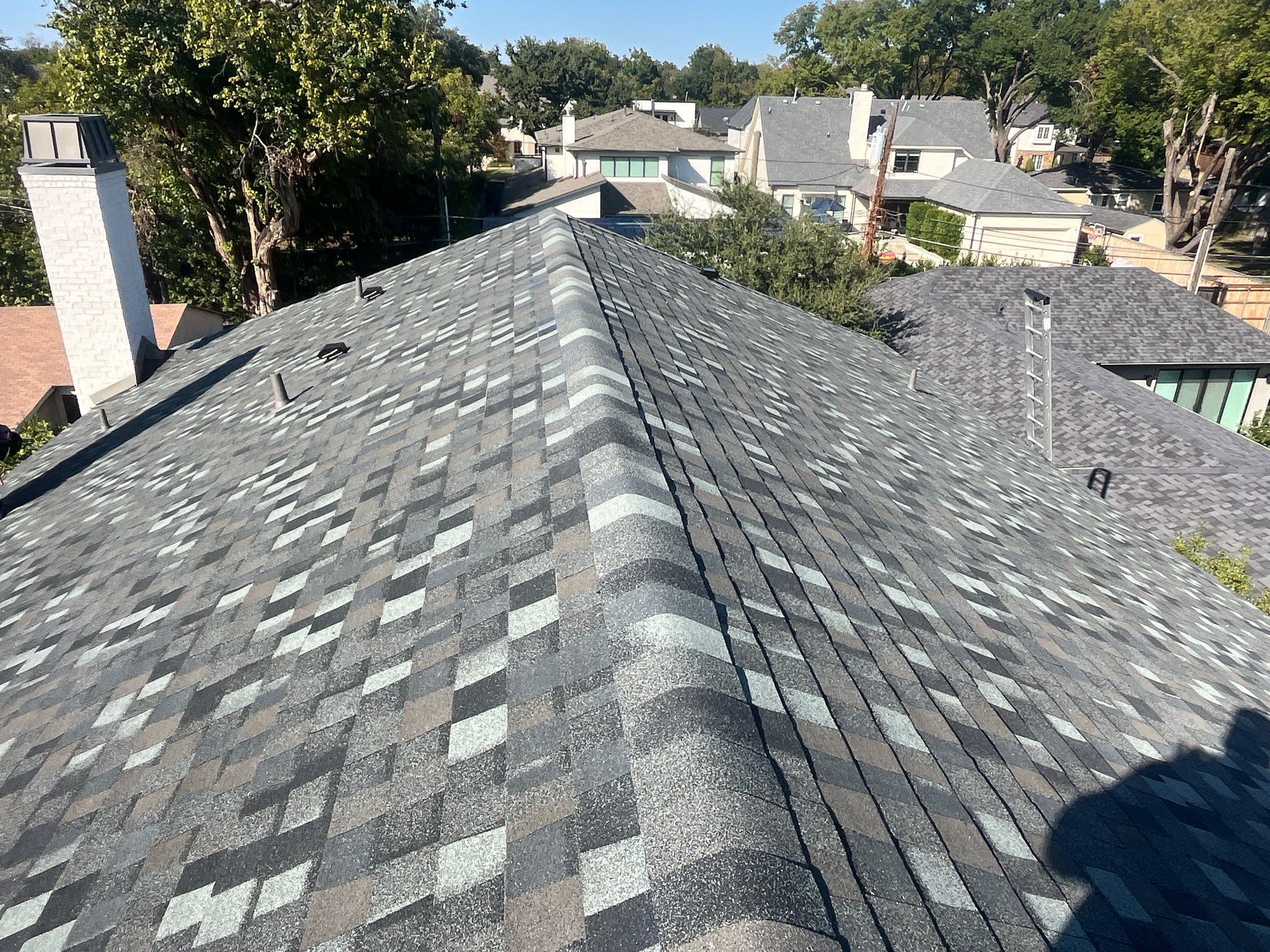 TAMKO Thunderstorm Grey-White Brick  by Tejas Roofworks + Restoration