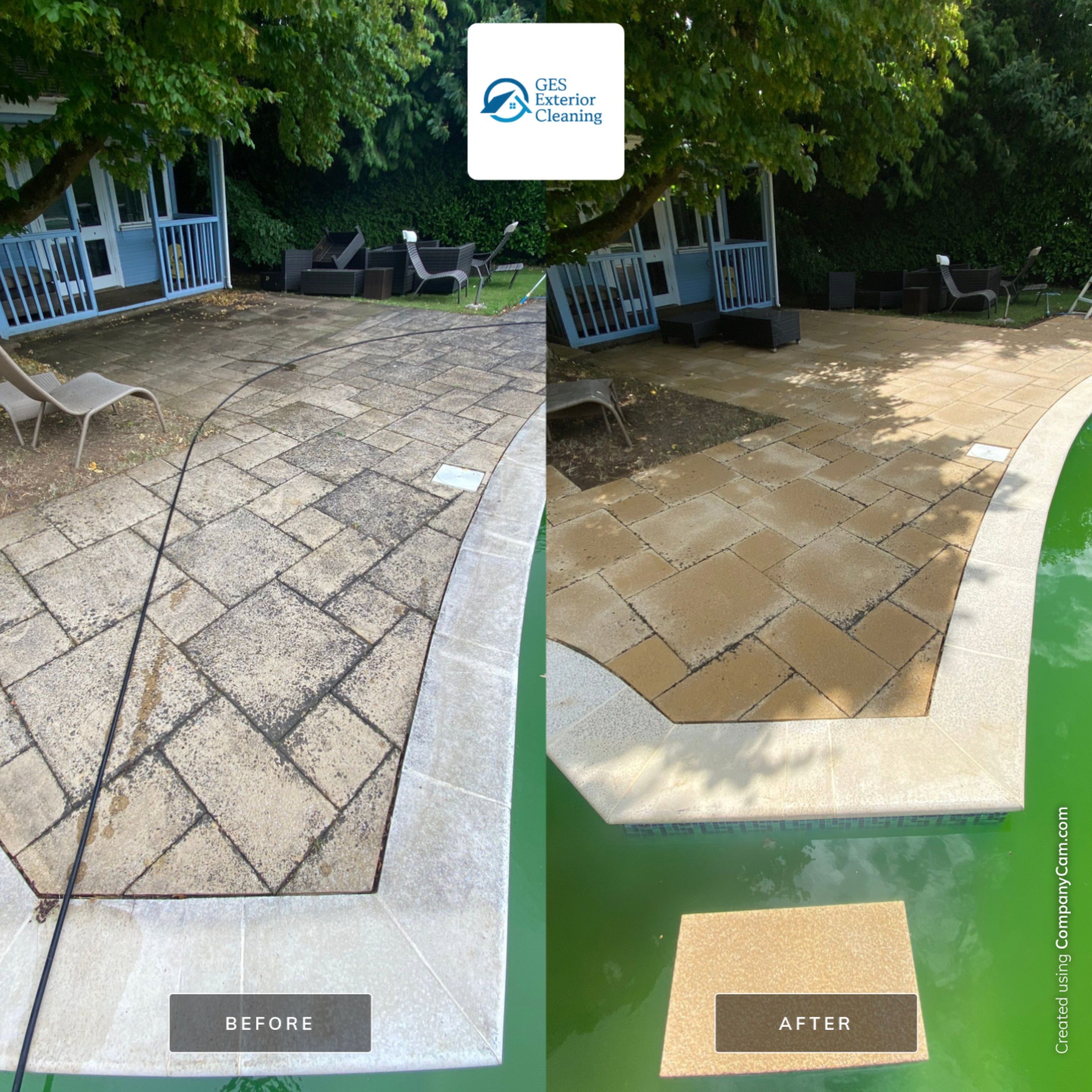 Exterior Clean - Roof - Pool  using Mosmatic FSC and Biocide by Ges Exterior Cleaning ltd