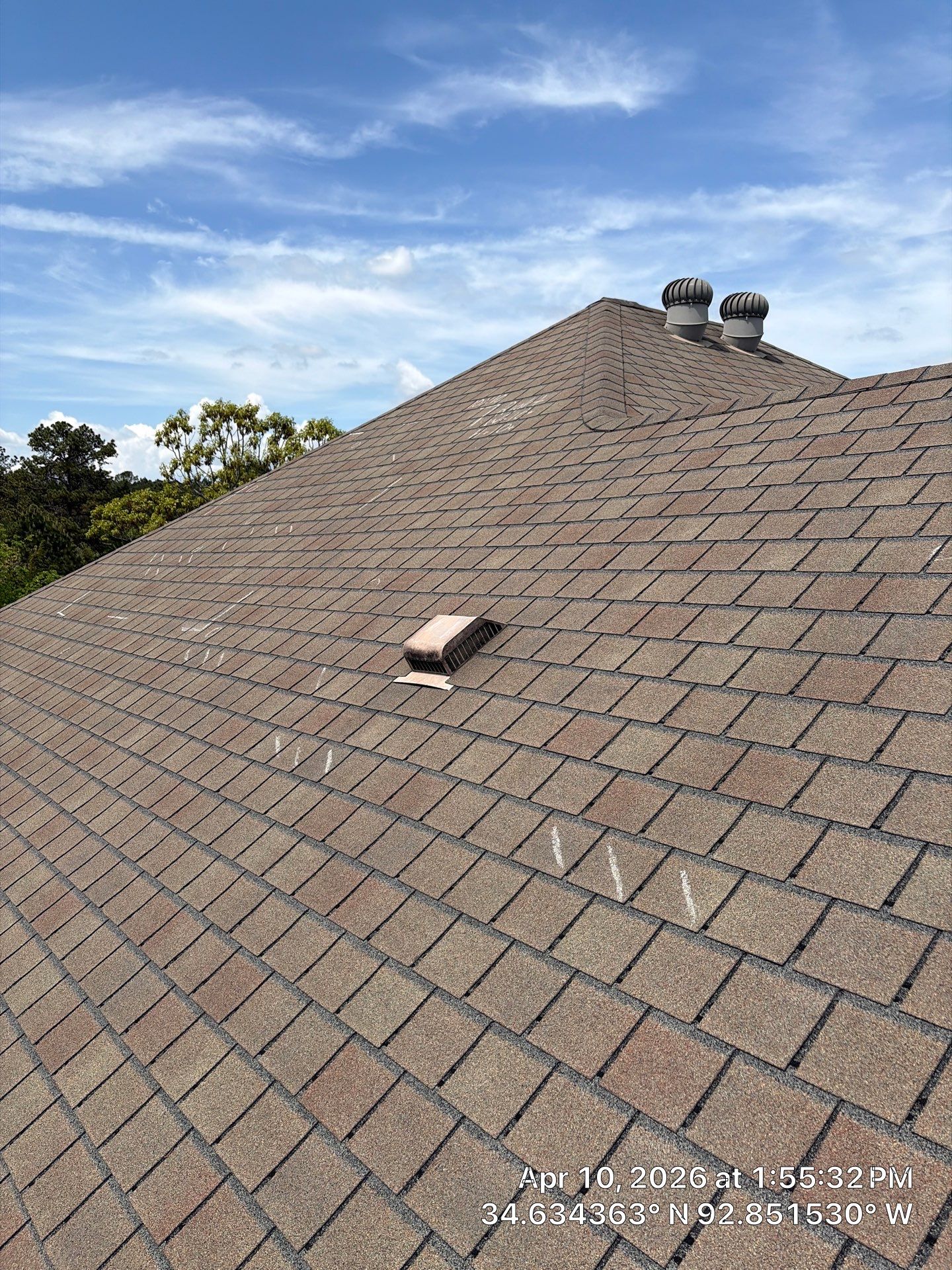 Shingle Roof Damage Assessment in Hot Springs Village by Temple Roofing and Exteriors