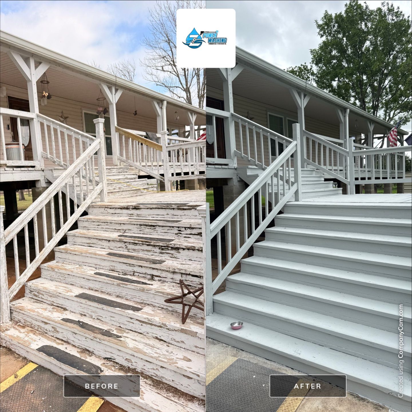 Elevated Deck Restoration and Staircase Refinishing in Rosharon, Texas by Zeal Power Washing