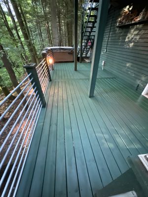 Solid staining decking and stairs.
