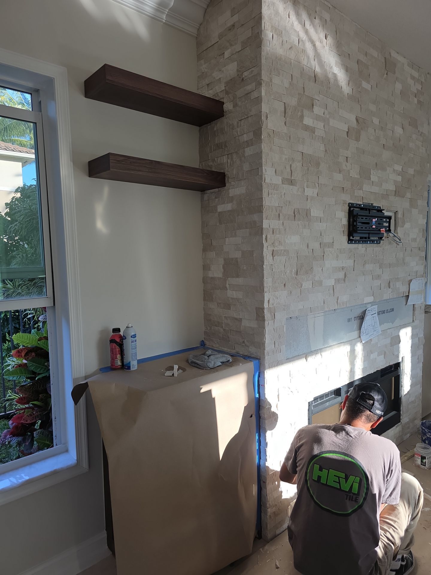 TV Fireplace Wall - Delray Beach by Hevi Tile