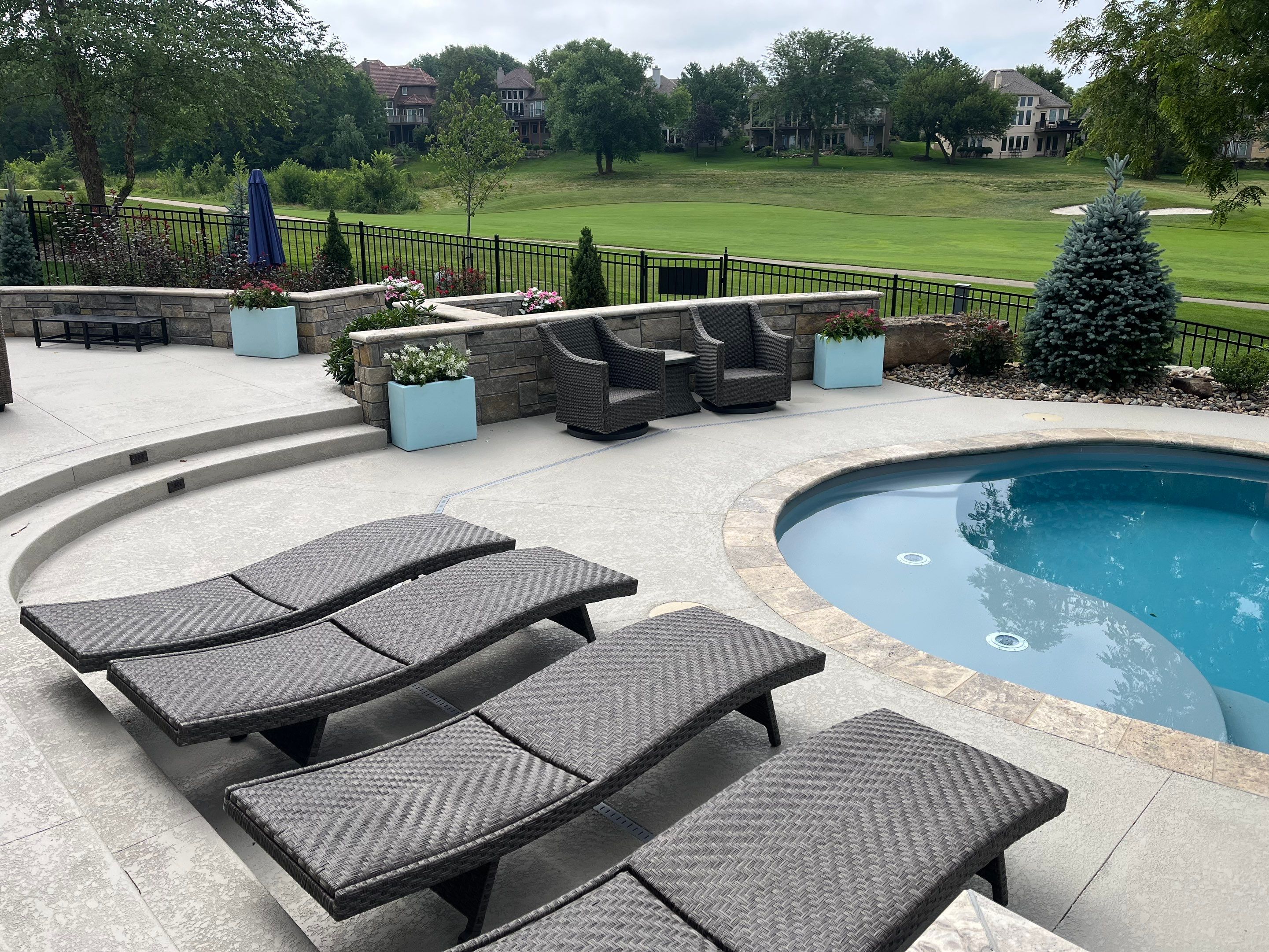 Lenexa -- Pool Deck Resurface with Pewter Grey Sealer by Big Red Decorative Concrete, LLC
