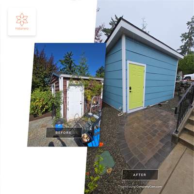 Backyard Transformation — Custom Shed, Paver Patio & Retaining Wall