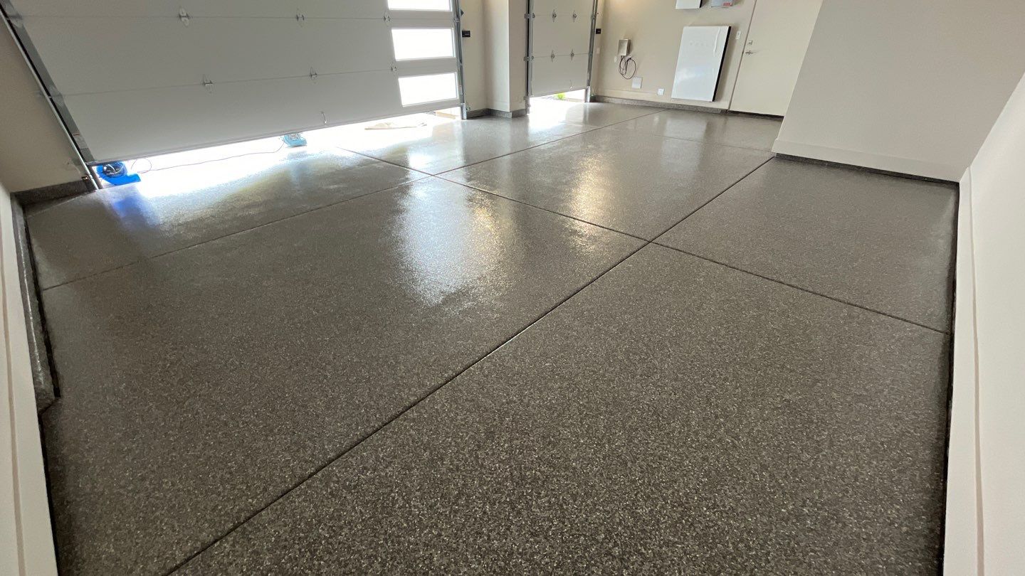 Garage Storage and Concrete Coating in Modesto California  by Lancaster Painting