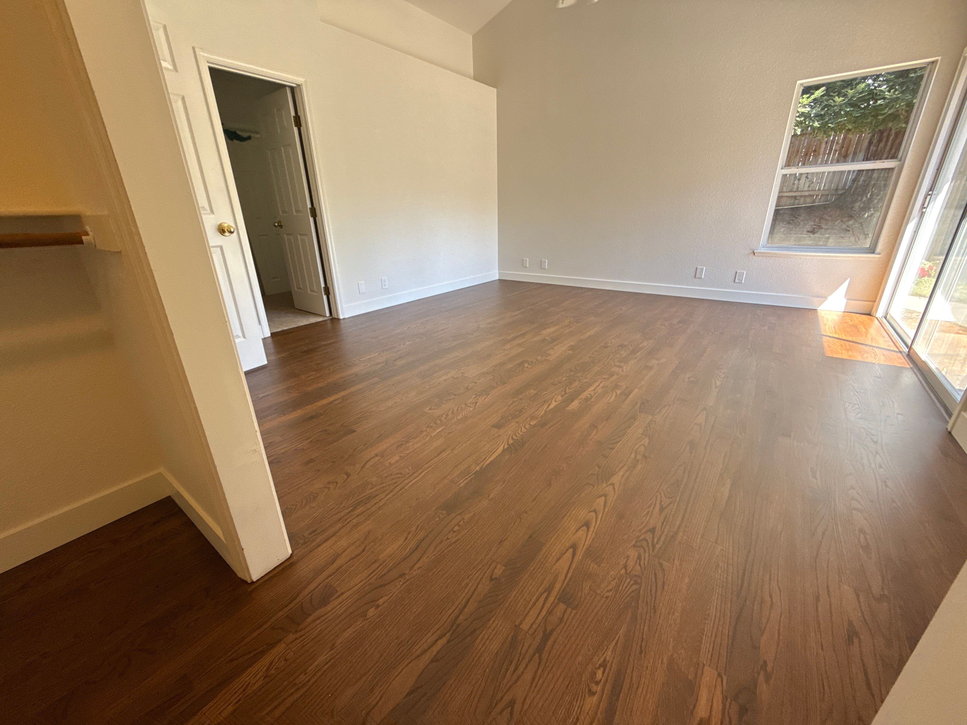 Custom Red Oak Hardwood Floor Installation and Finishing in Roseville by Footprints Floors South Sacramento