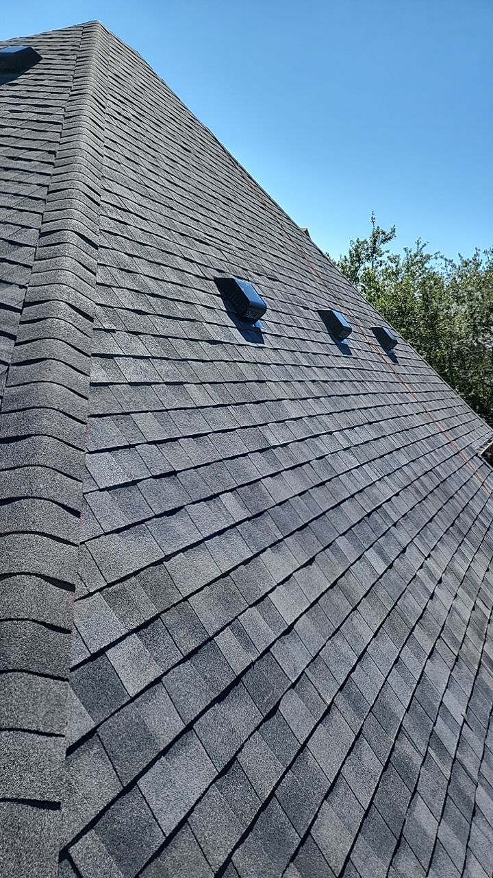 Residential Roofing Installation using Certainteed Landmark Moire Black by Galvan Roofing and Construction