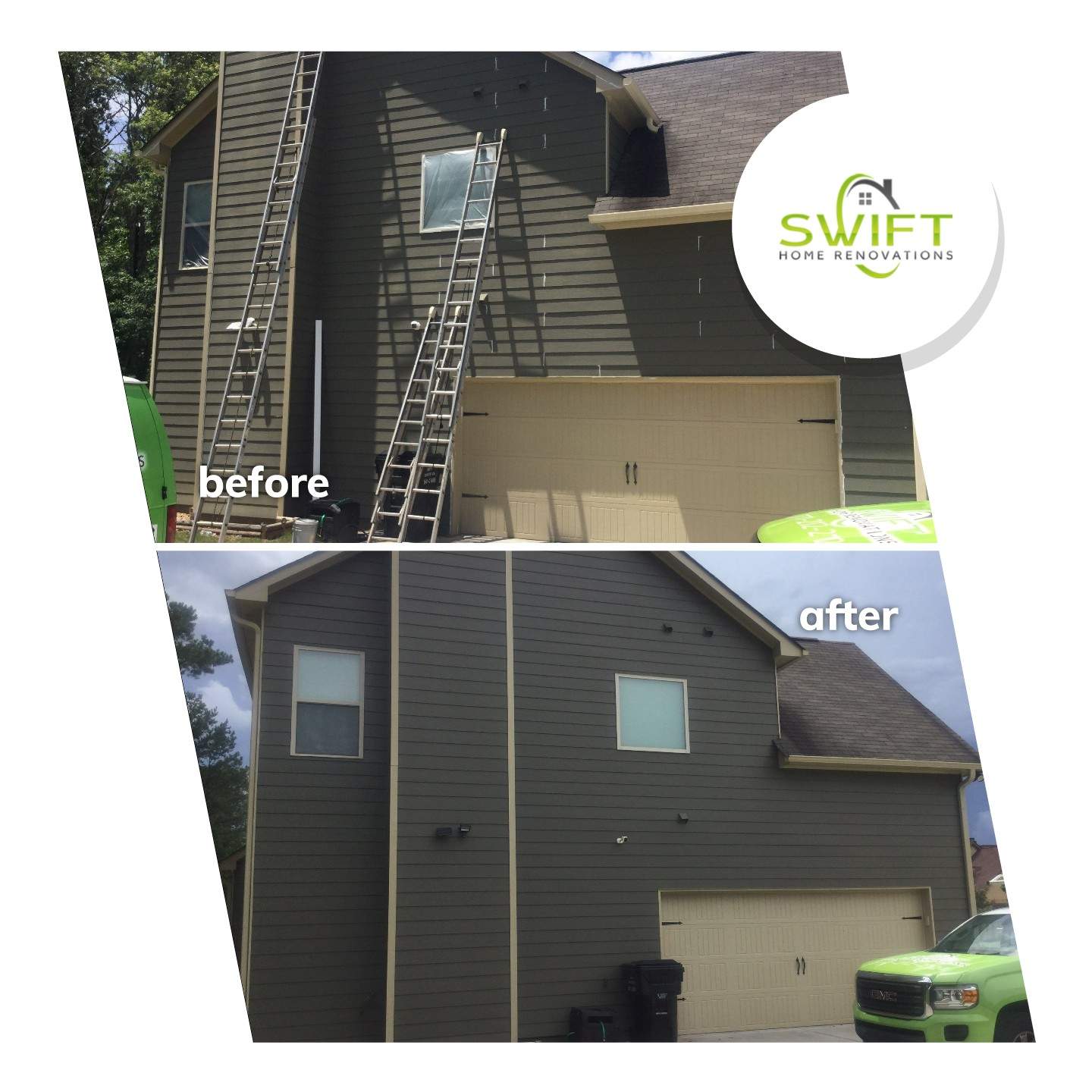 Full Exterior House Painting and Trim Refresh in Powder Springs by Swift Home Renovations