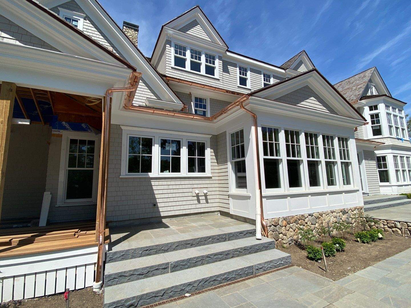 Gutter Installation using 6" Half Round Copper and Fiberglass Gutters in Duxbury, MA by Gutter Pro Enterprises