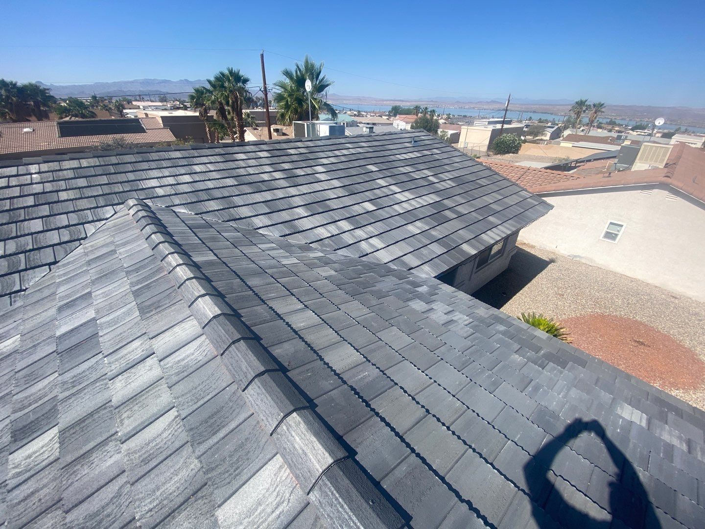 Charcoal Blend Concrete Tile by Reimagine Roofing