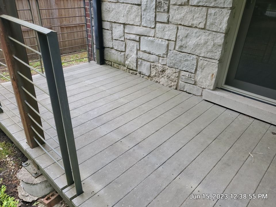 Highland Park, IL Bluestone, concrete,  Trex deck cleaning by Northern Power Washing LLC.