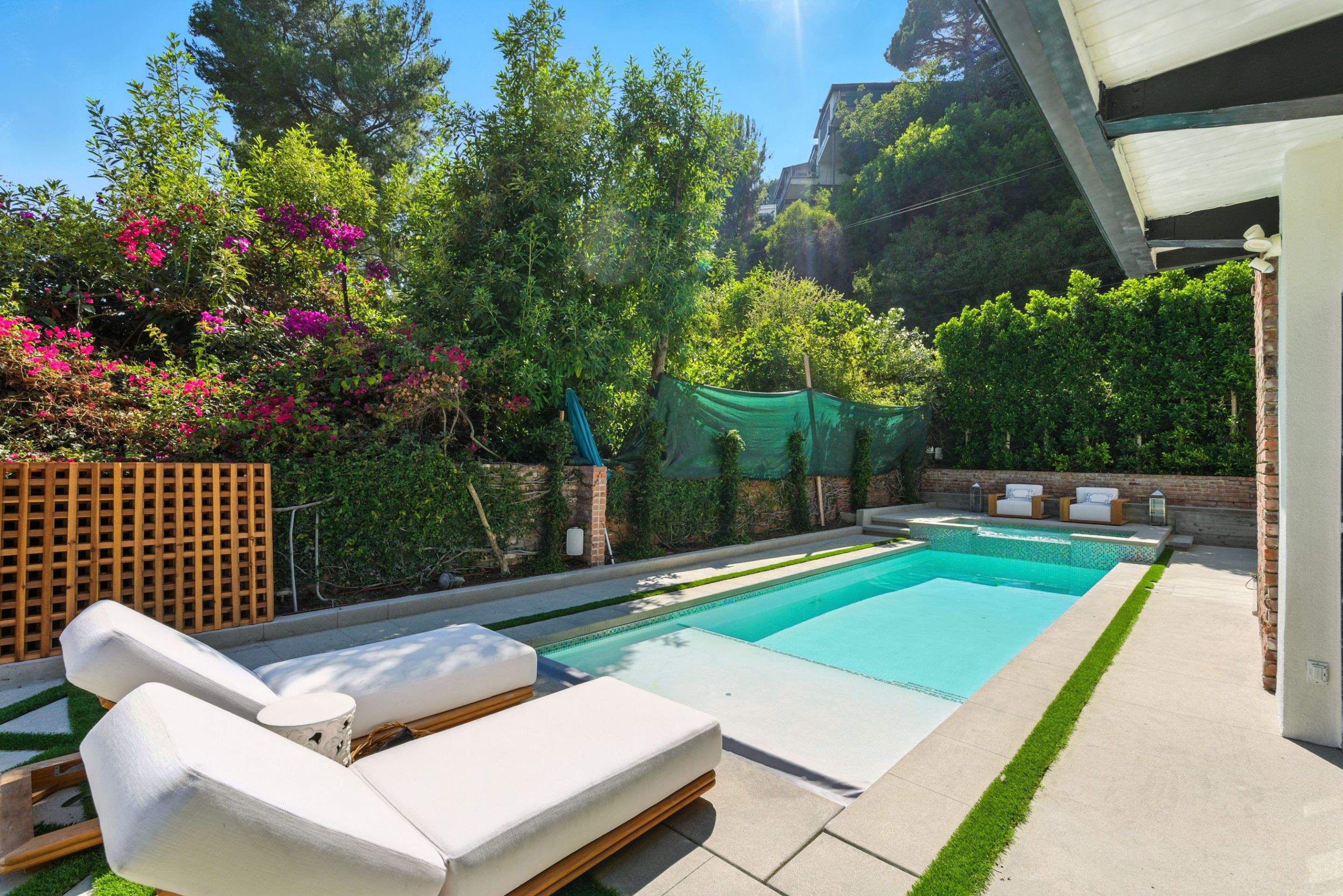 New Pool & Spa With Concrete Deck Work & Fire Place  by Lax Home Inc 