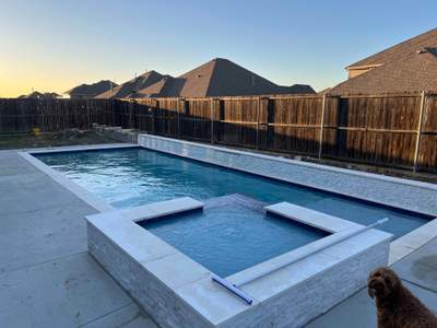 Geometric Pool with Raised Spa and Sun Shelf
