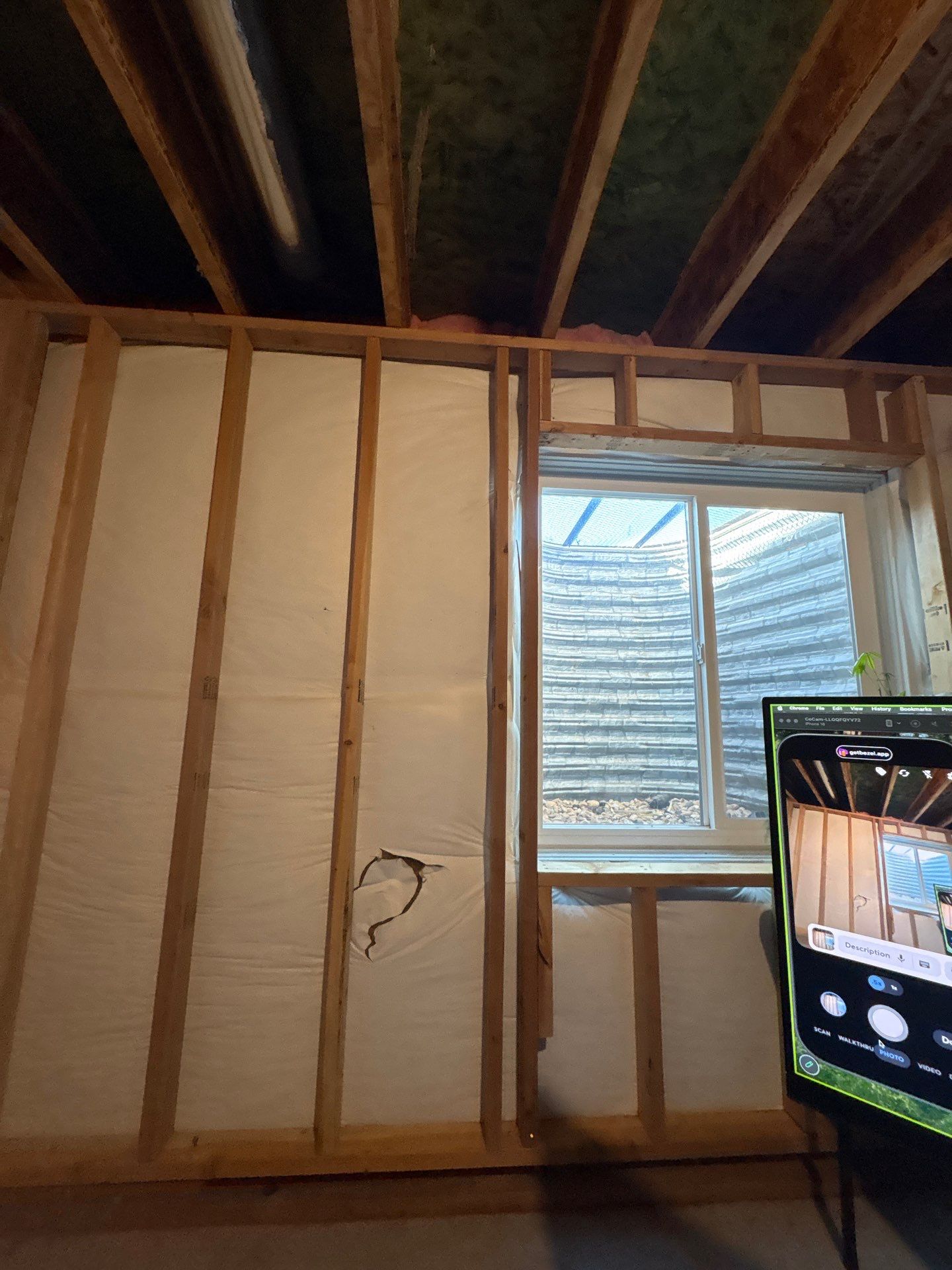 Basement Egress Window and Interior Wall Framing in Wellington by CompanyCam Sales Demo