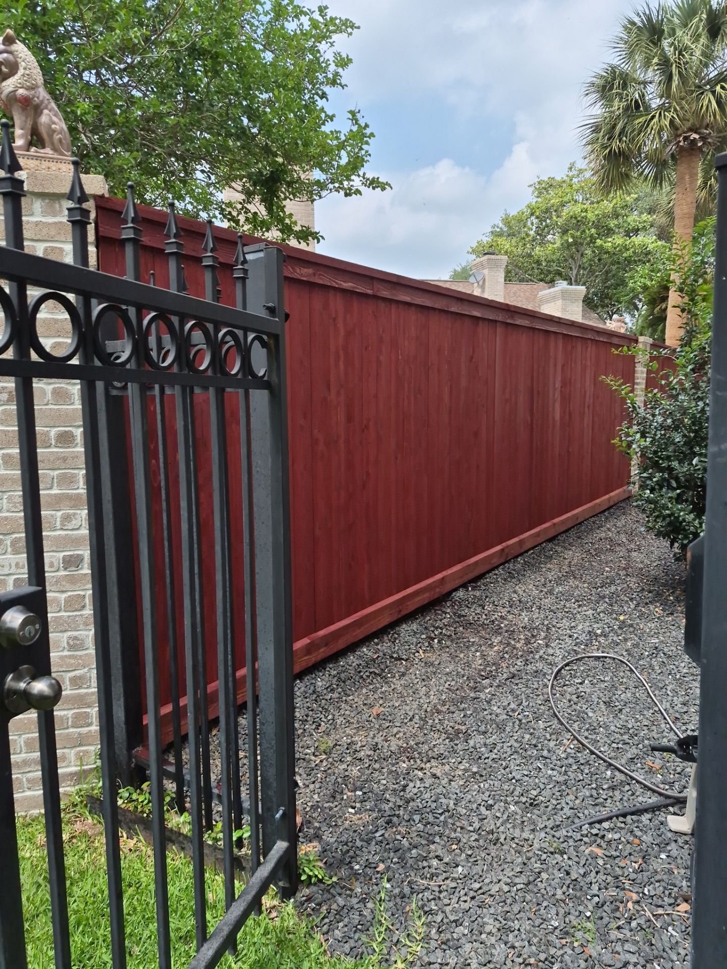 Western Red Cedar Privacy Fence with Dual-Stain Finish by Tim's Fences