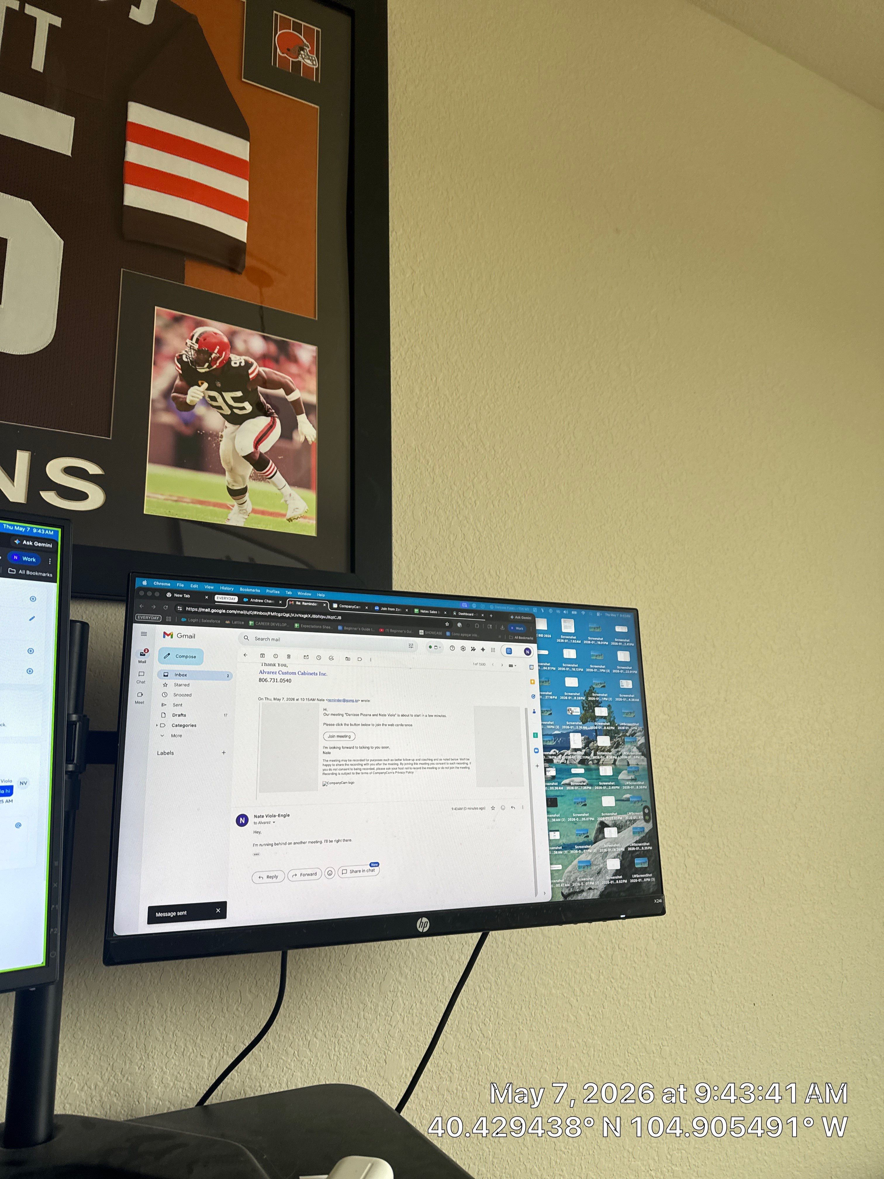 Custom Home Office and Multi-Monitor Workstation Installation in Windsor by CompanyCam Sales Demo