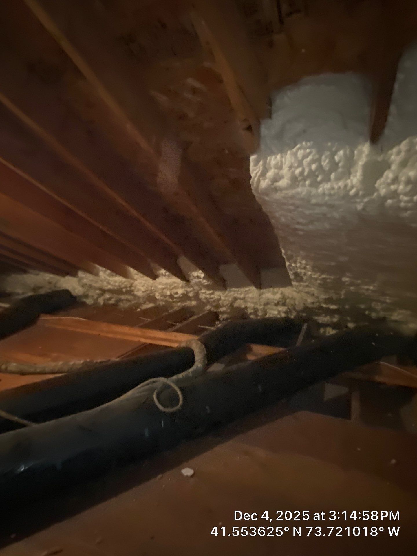 Attic Insulation using open cell spray foam by NYS Foam & Energy