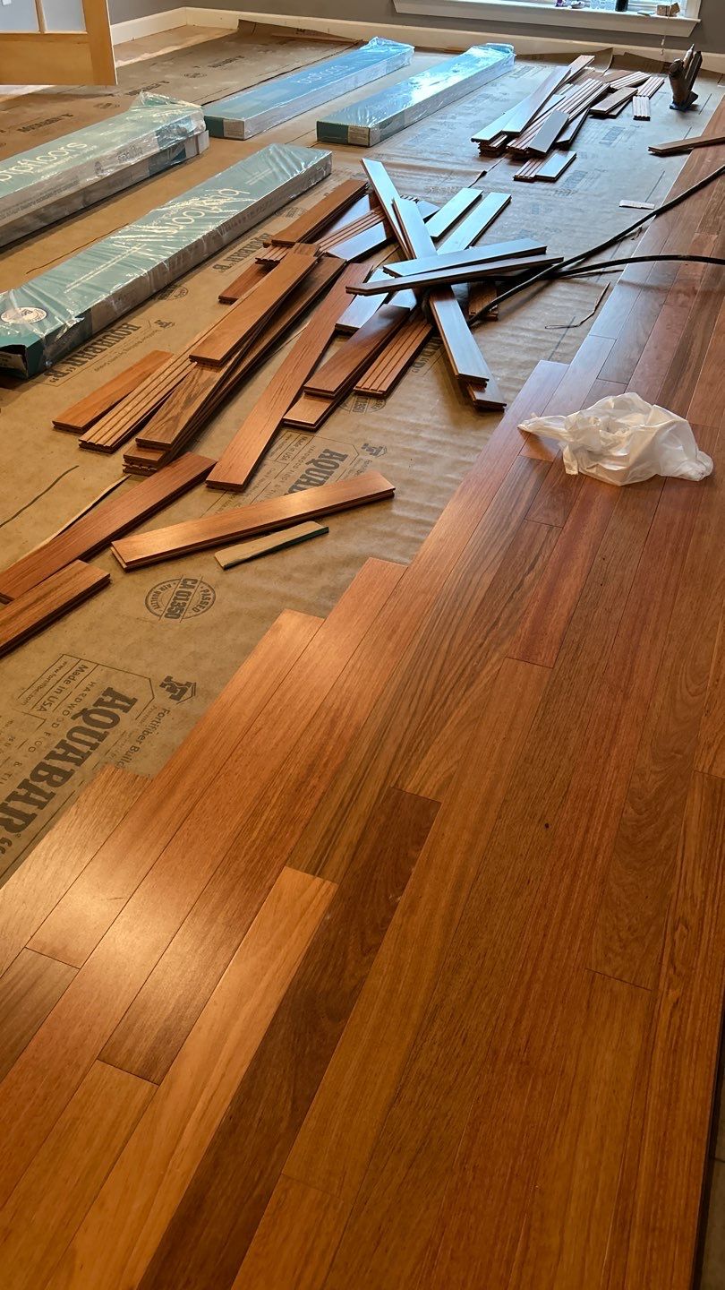 Work-in-progress wood floors for remodel by Footprints Floors of Nashville