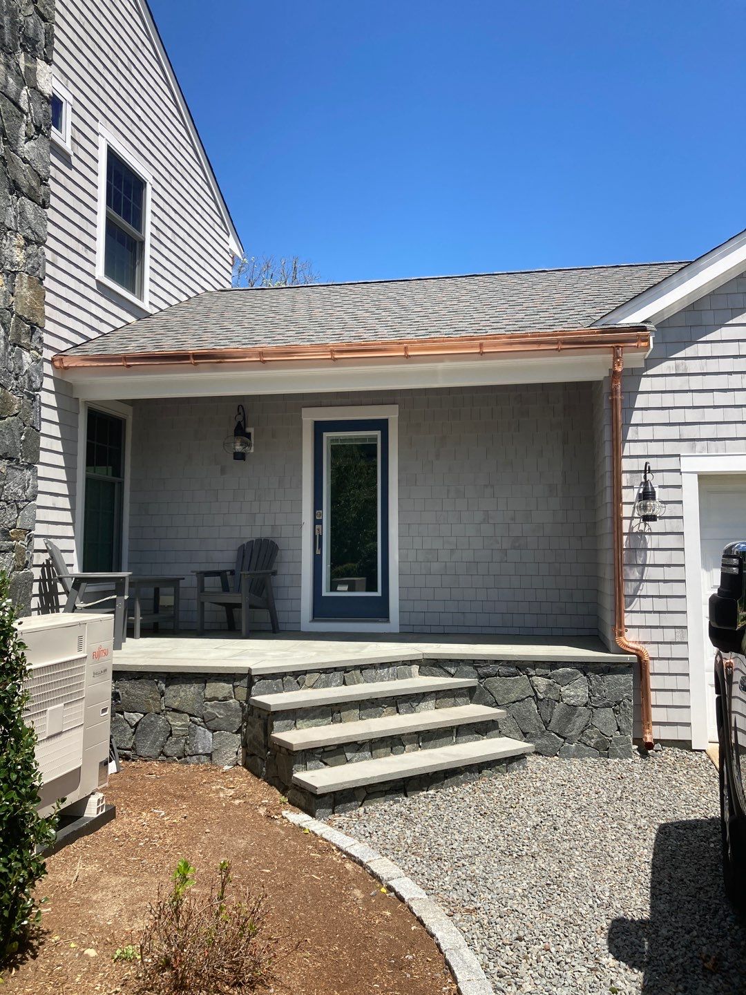Gutter Installation using 6" Half Round Copper Gutter in Wareham, MA by Gutter Pro Enterprises