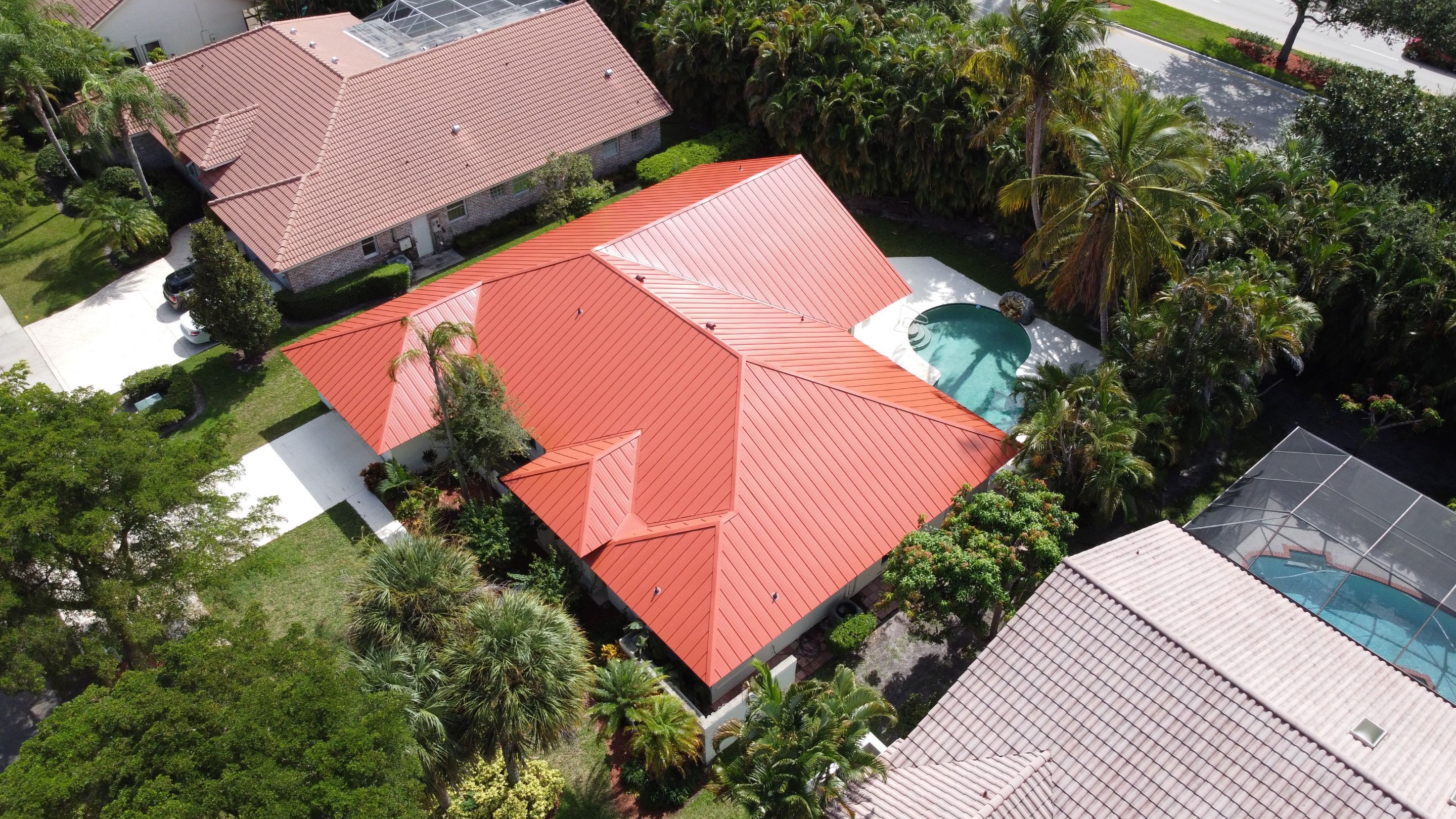 Residential Roofing Installation using 1" Nail strip metal roof by BLUES BROTHERS ROOFING