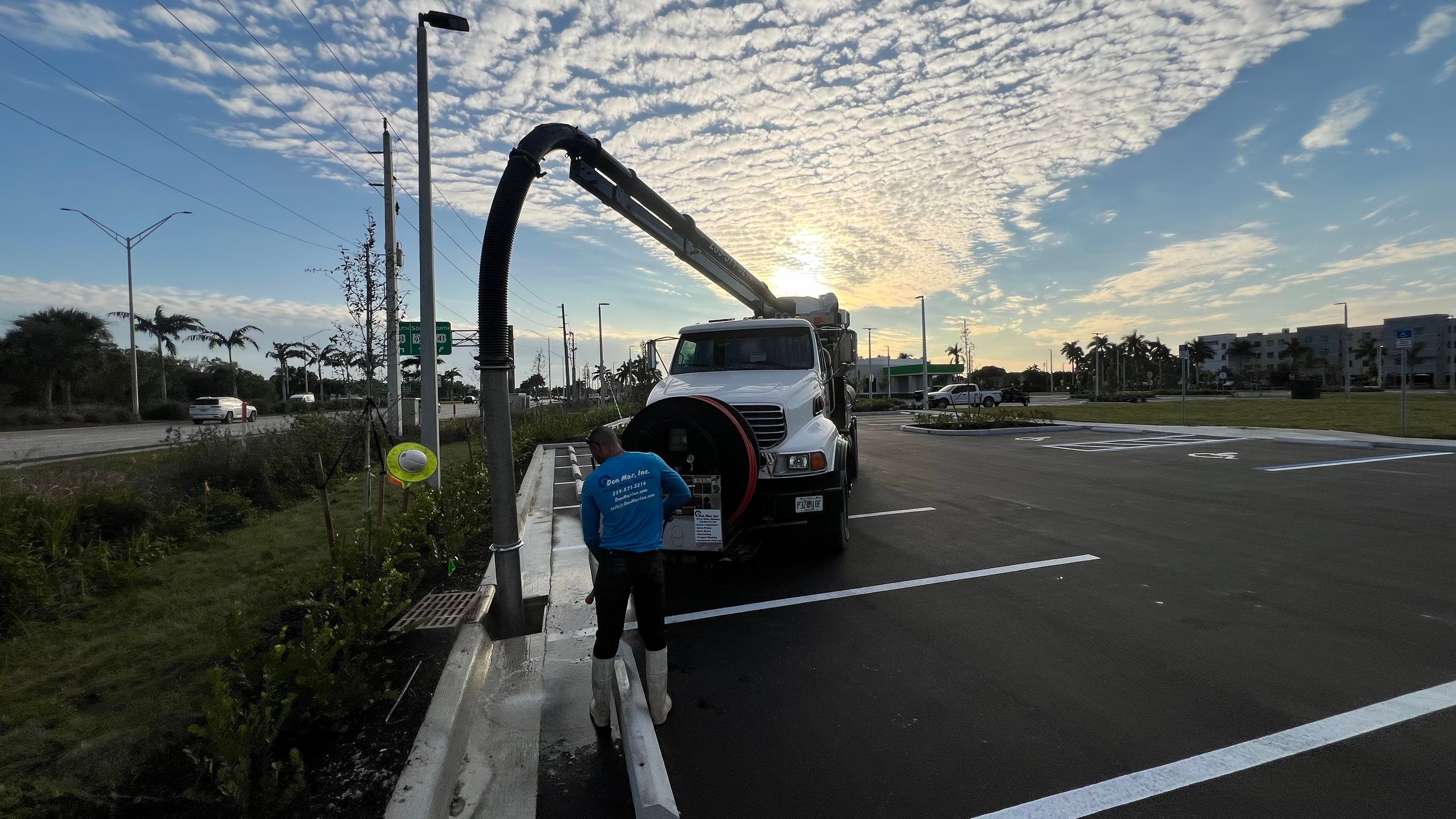 New Construction Commercial Parcel Stormwater System Cleaning by Don Mar, Inc. Storm Water Solutions