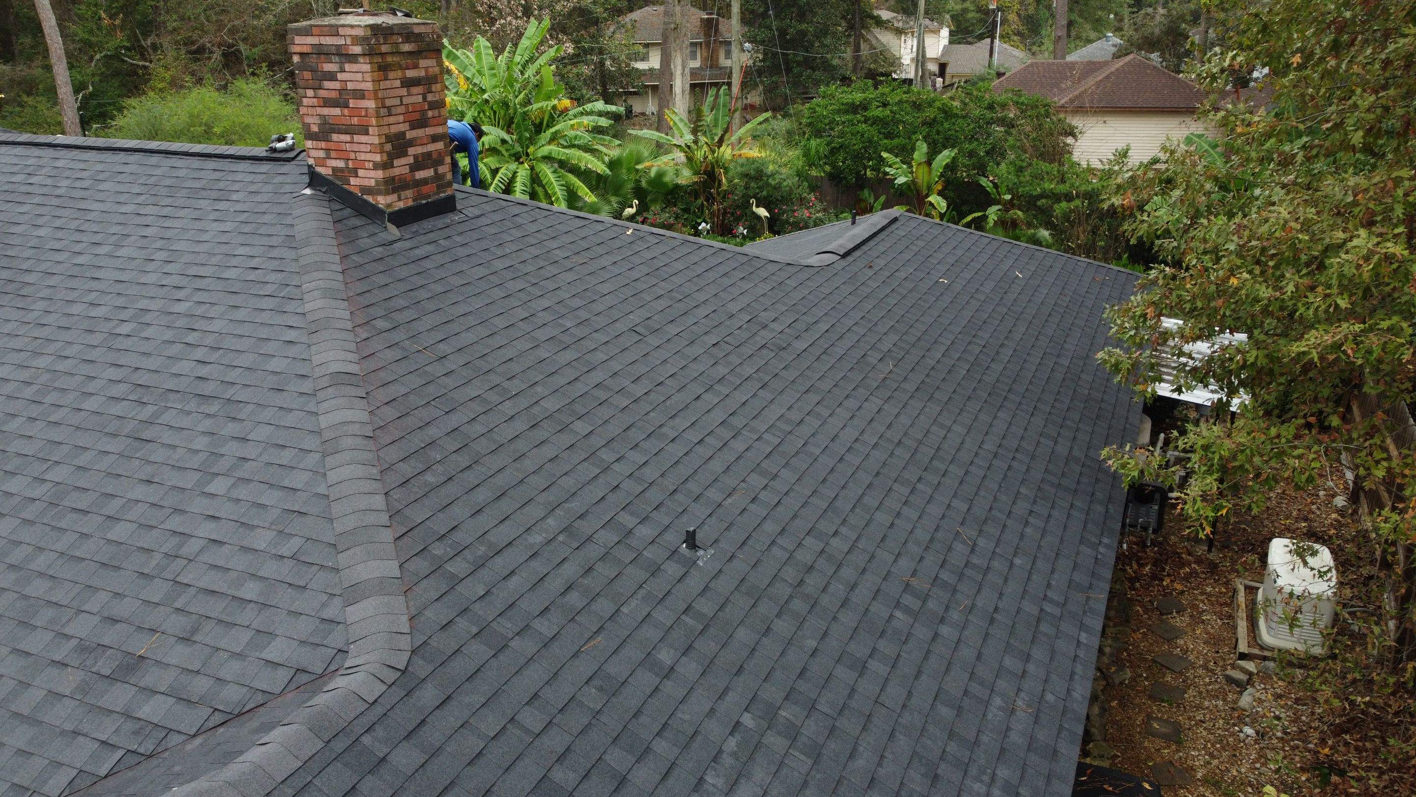 Residential Roofing Installation using Certainteed Landmark Moire Black by Galvan Roofing and Construction