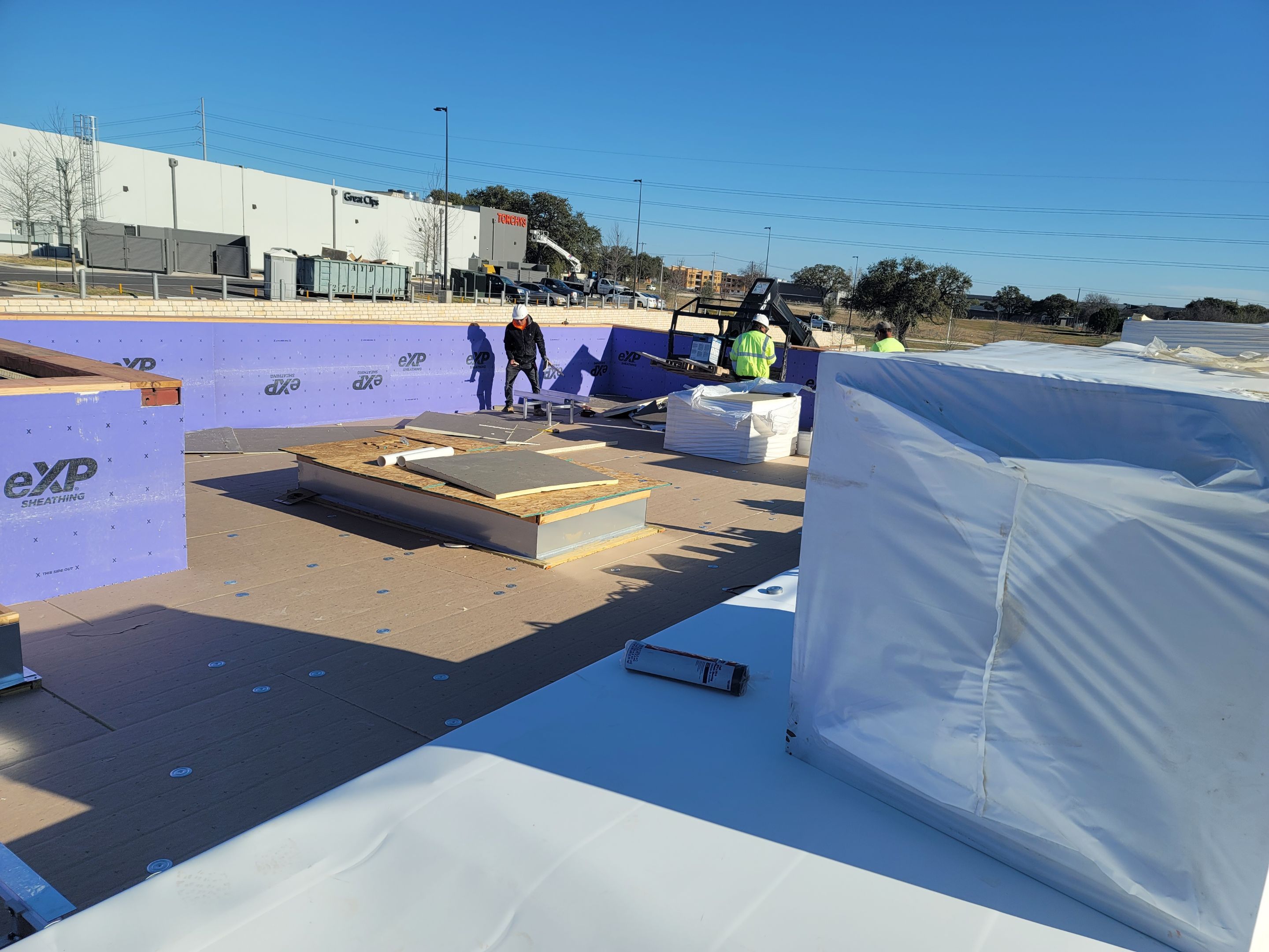 Bank of America Commerial Roof Installation using GAF TPO in Austin, TX by Roof Experts