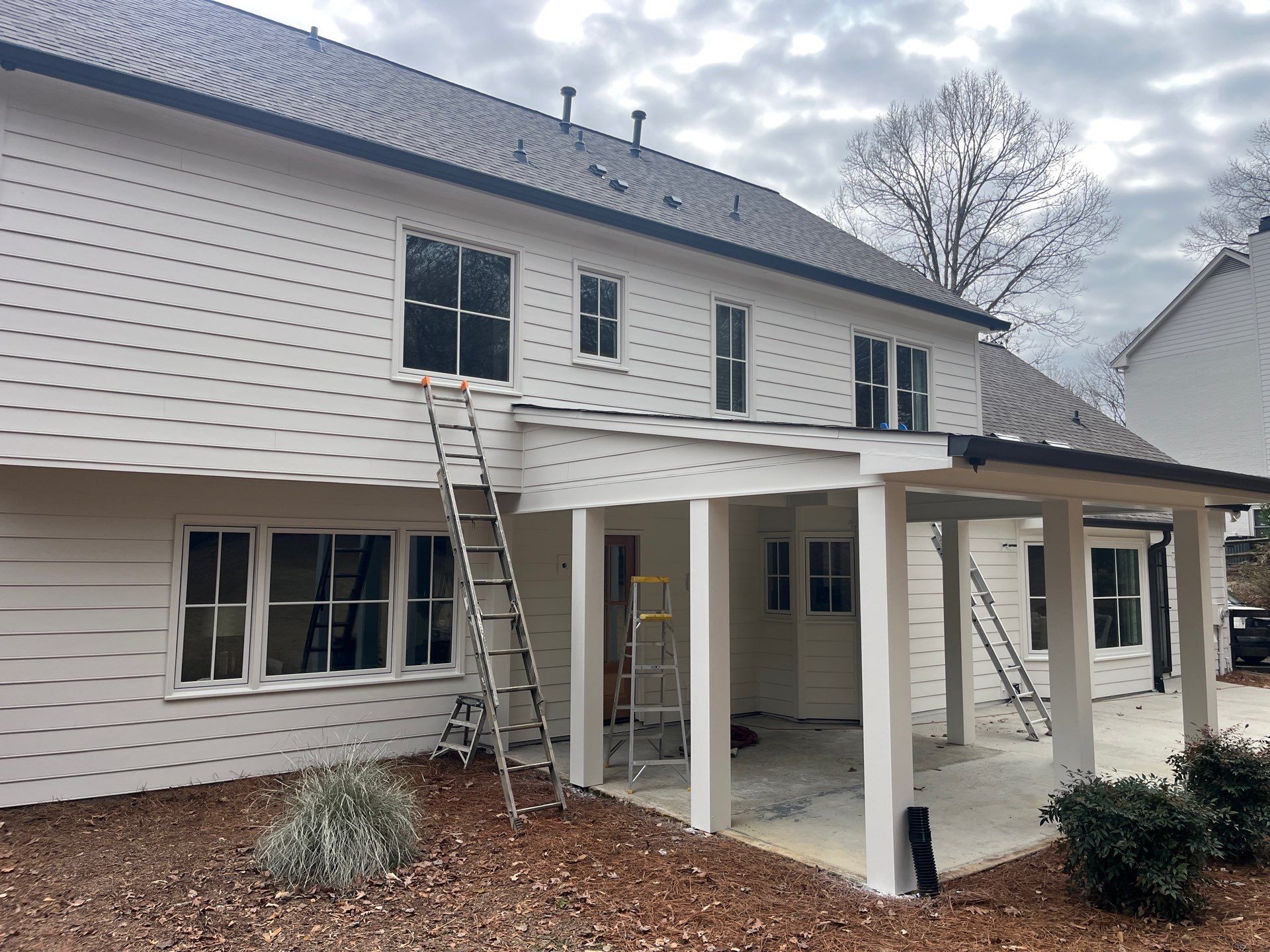Romabio Brick Lime Wash and Cedar Tongue & Groove Porch Ceiling Installation in Marietta, GA by Nelson Exteriors 
