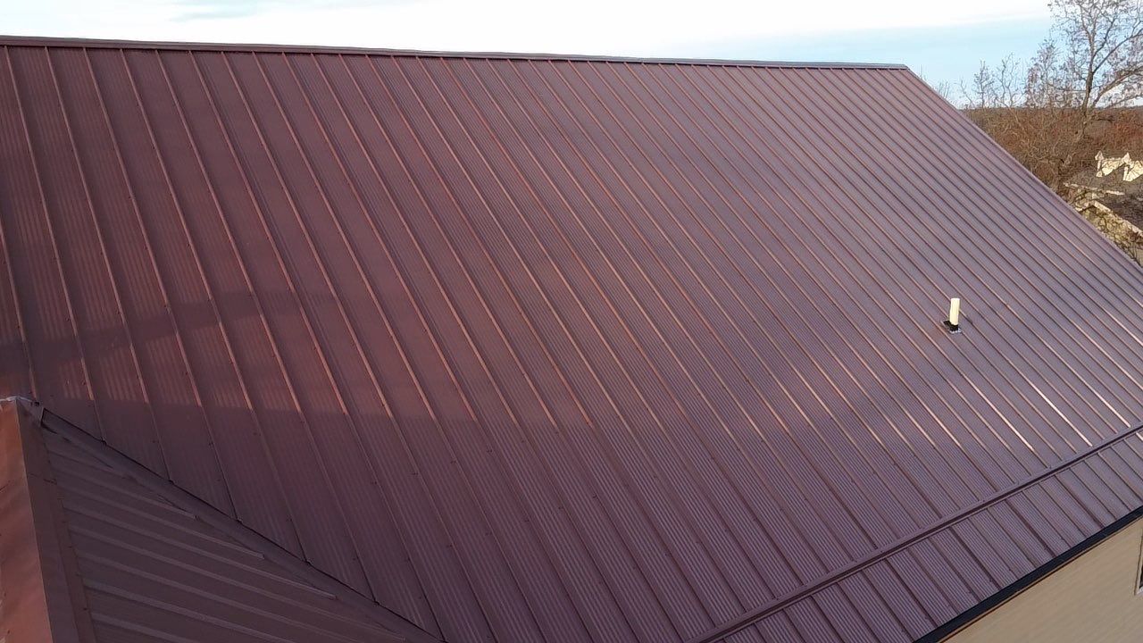 Residential Roofing Install - 26 Gauge M-Rib Metal - Color Brown  by Titan Commercial & Residential Roofing 