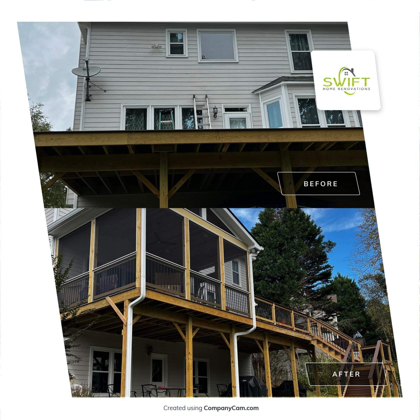 Custom Elevated Deck and Screened Porch Addition in Acworth by Swift Home Renovations