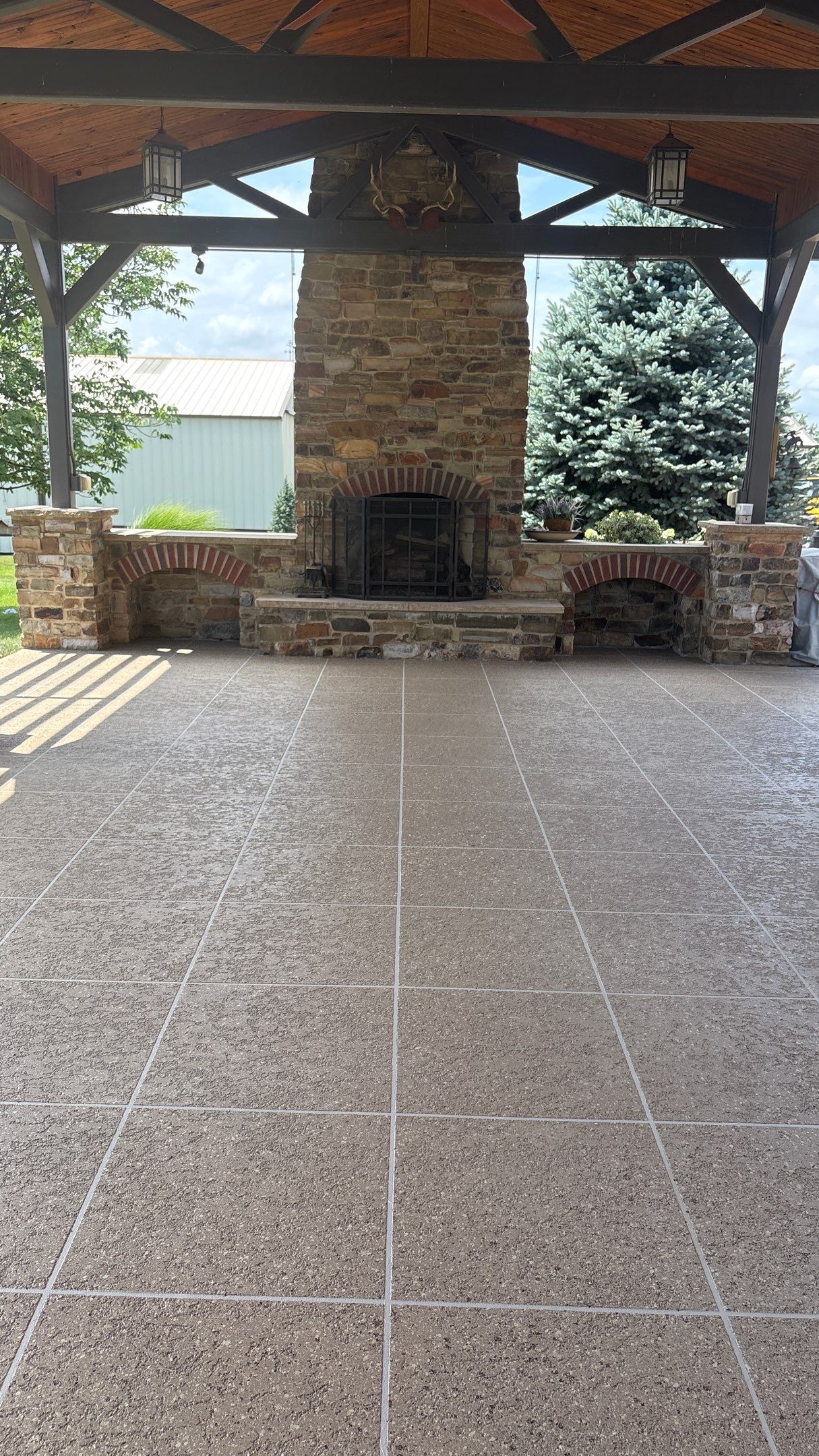 Custom Back Patio Resurface - Kearney, MO by Big Red Decorative Concrete, LLC