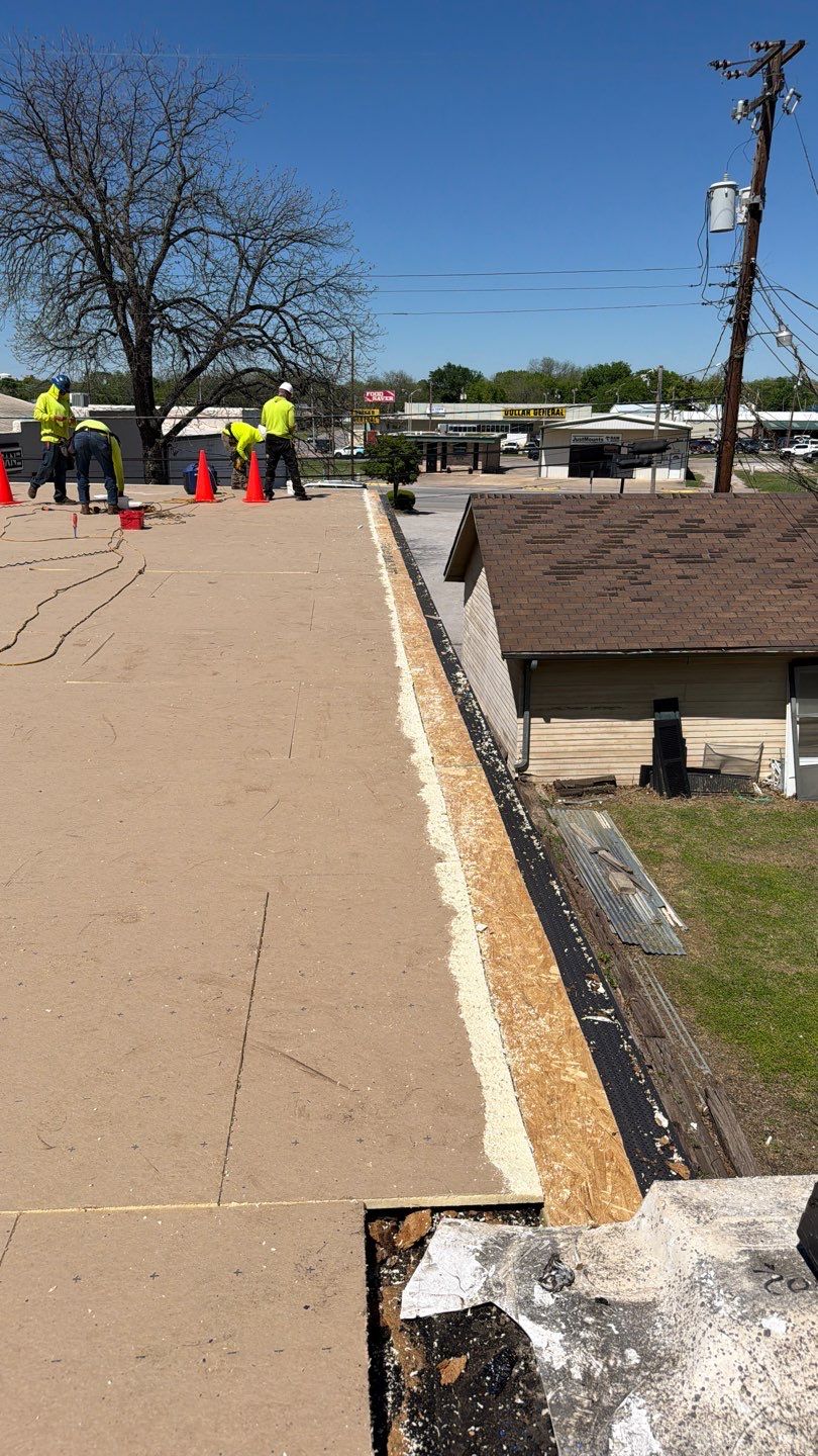 Commercial TPO Roof Replacement in Ardmore for McLish Church by BANA Roofing and Solar Supply