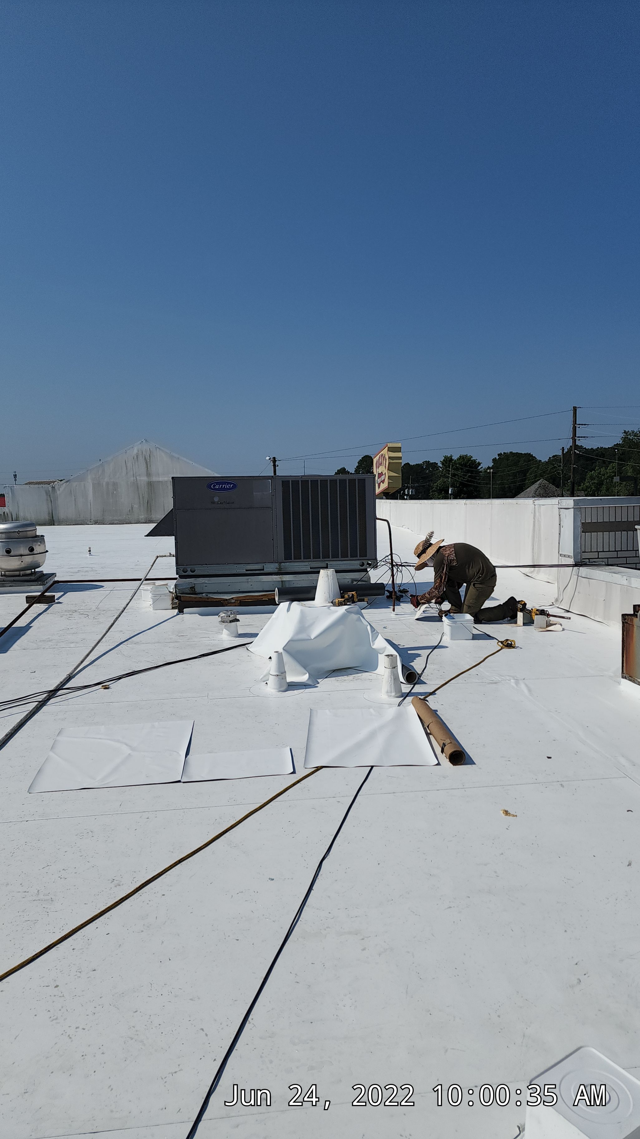 Commercial Roofing Installation using 50 mil PVC by Hostetler Roofing