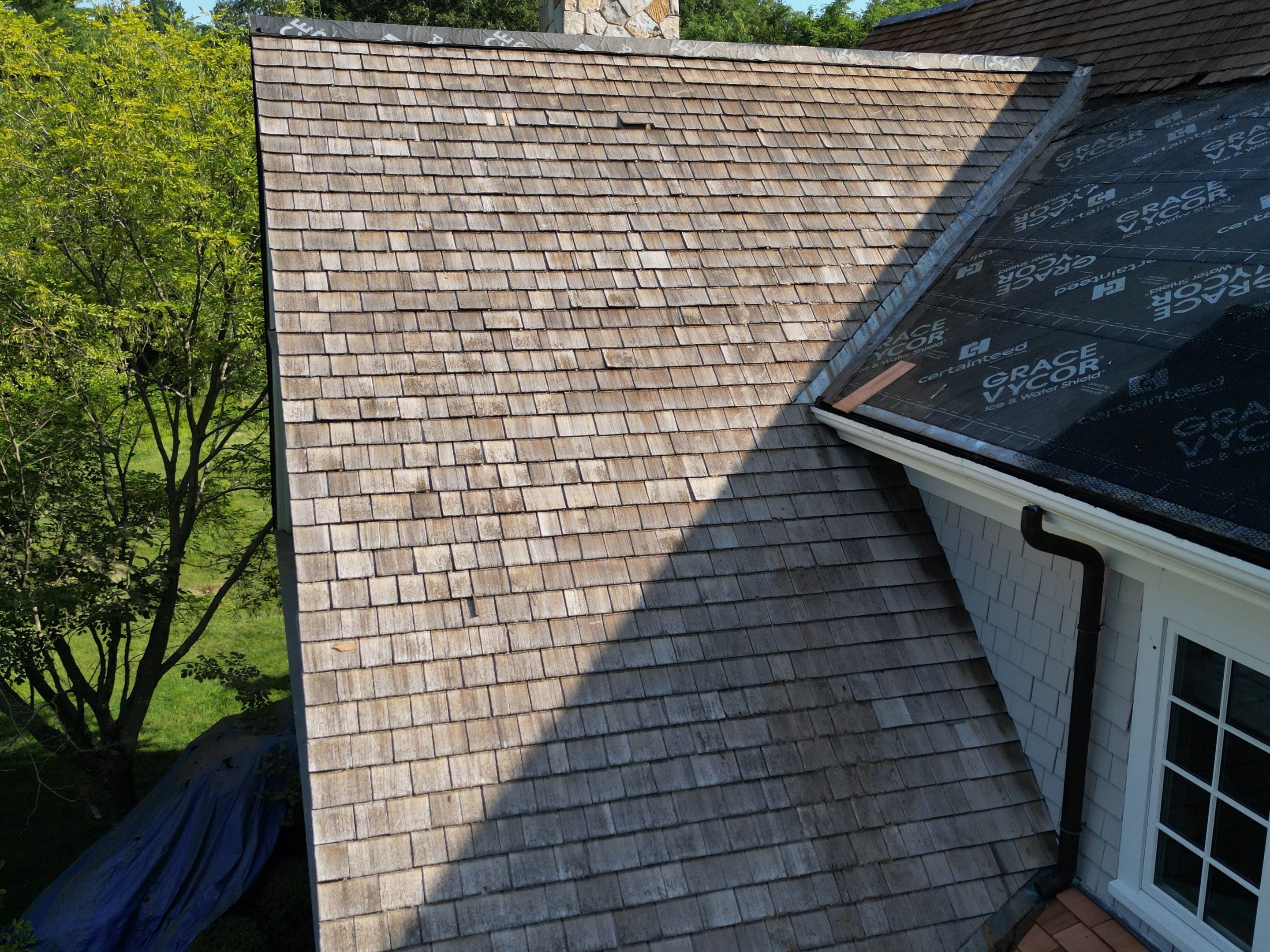 Cedar Shake Roof Restoration by Mighty Dog Roofing of Greater Middlesex County
