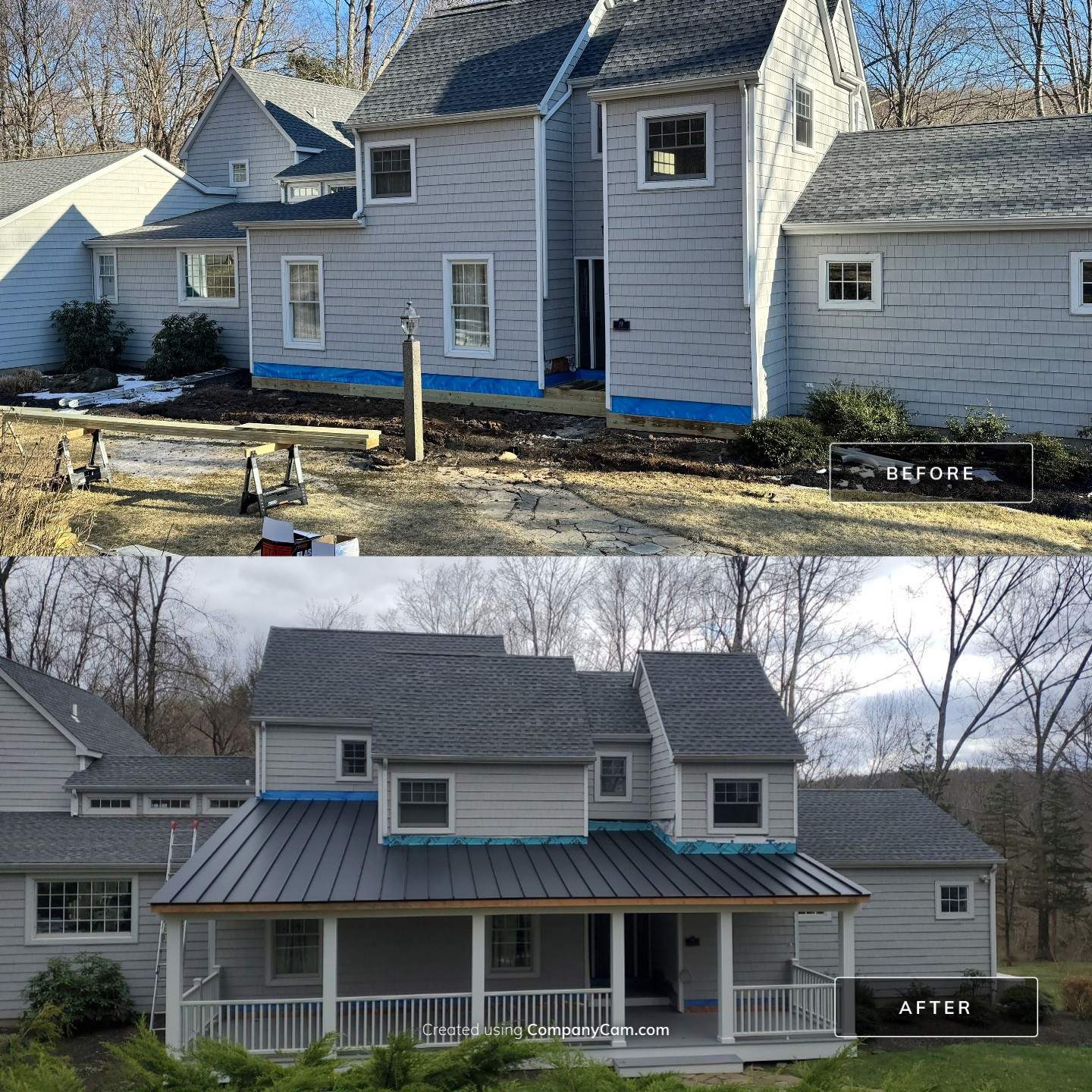 New Front and Back Trex Deck In Lineage color Rainier by DiGiorgi Roofing and Siding Inc