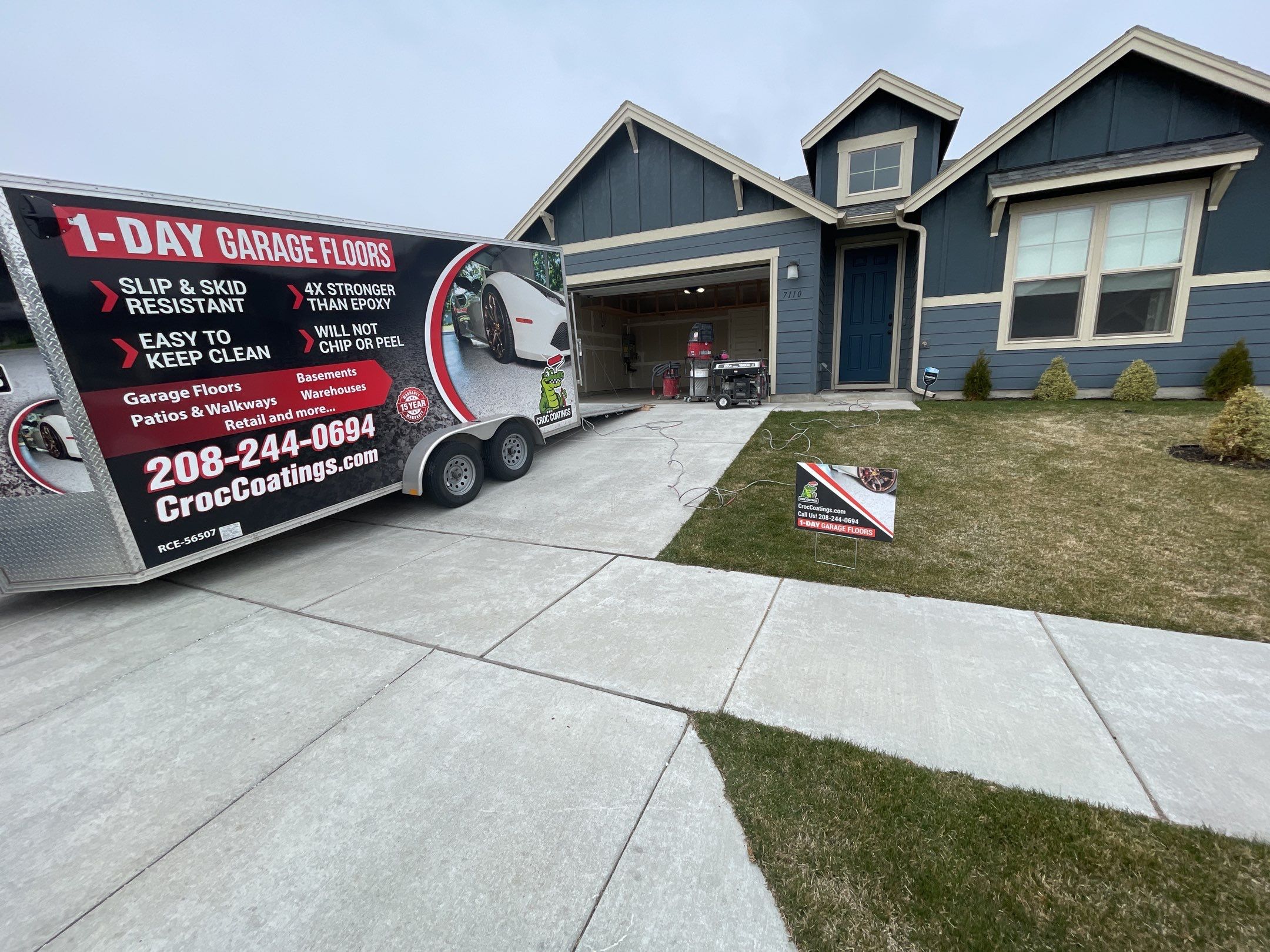 Garage Transformation using Domino by Croc Coatings, LLC