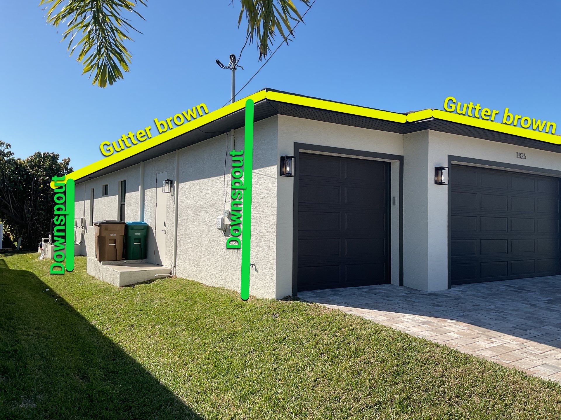 Seamless Gutter Installation using Musket Brown Seamless Gutters in Cape Coral FL by Gutter Professors