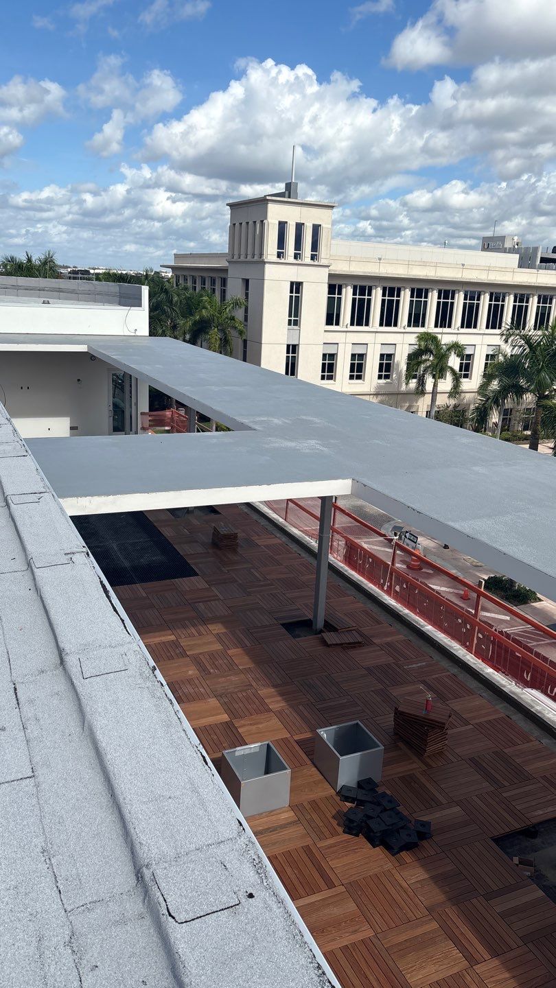 Commercial Roofing Installation with Soprema Membrane at Doral Library by AJF ROOFING INC