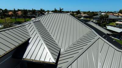 Residential Roofing Installation using Gulf Coast Metals Gulf Seam Panels