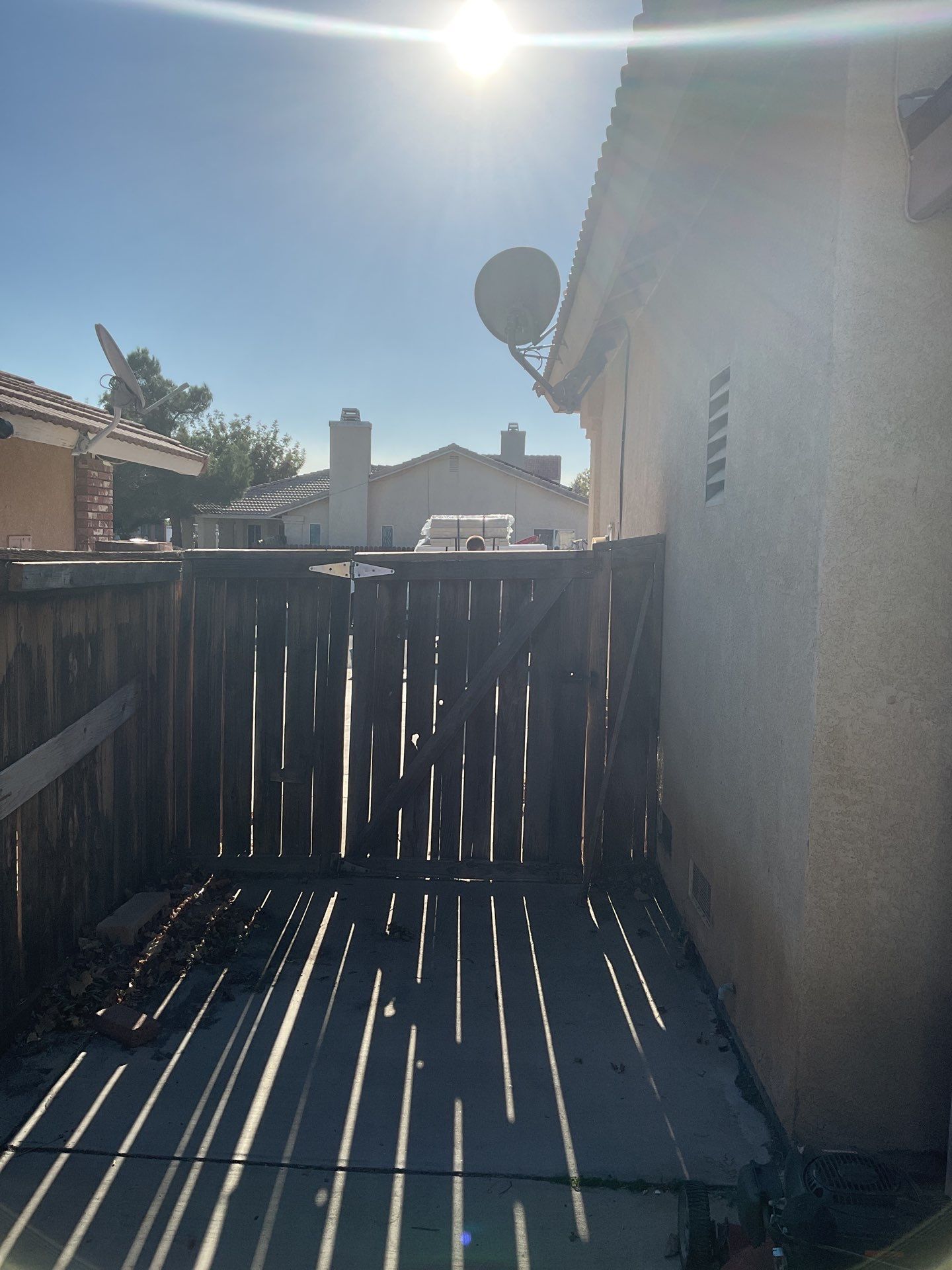 6ft White and Tan Privacy Vinyl  by Fence Guys Inc. 