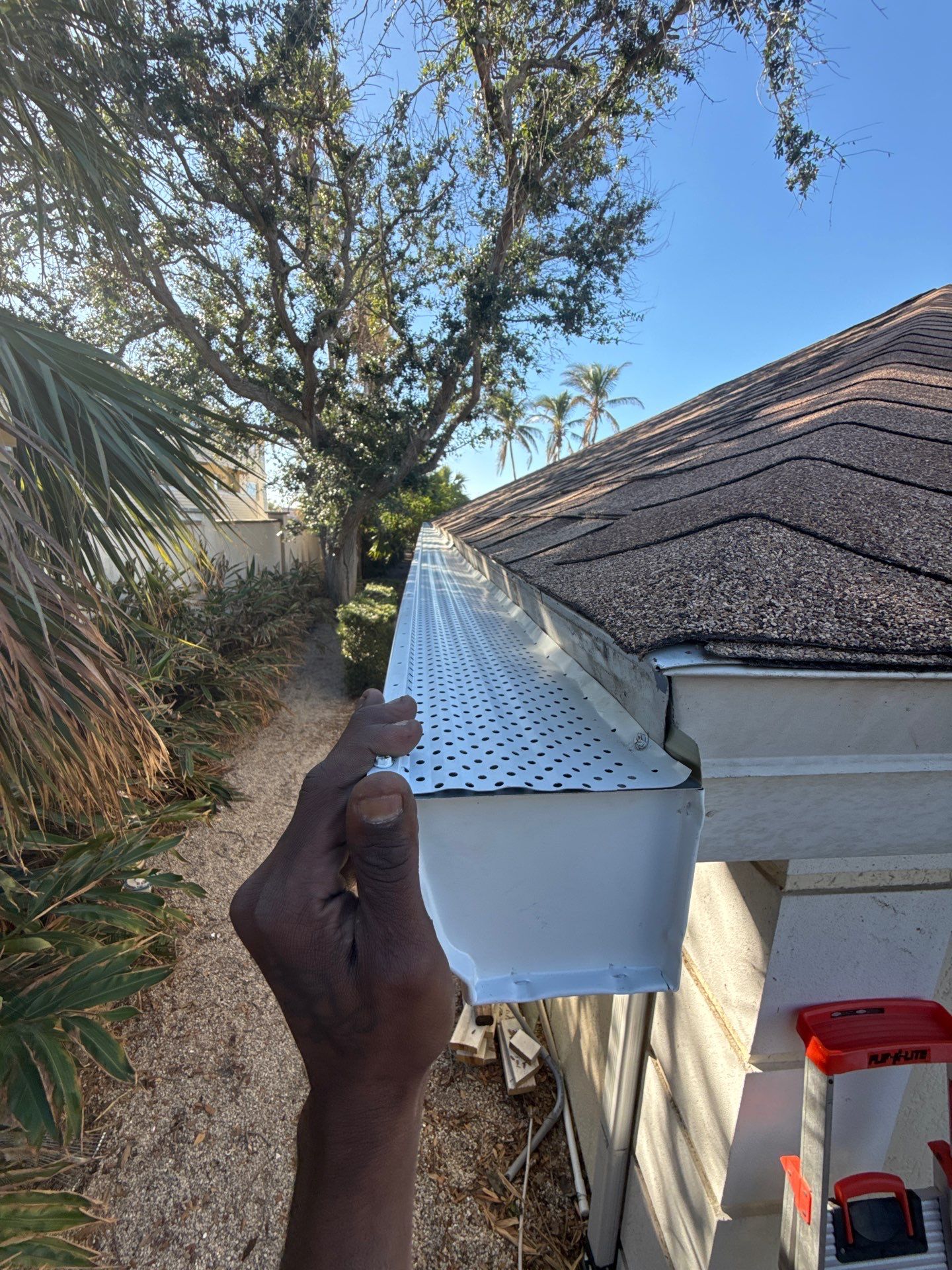 White K-Style Seamless Gutters in Sarasota FL by Gutter Professors