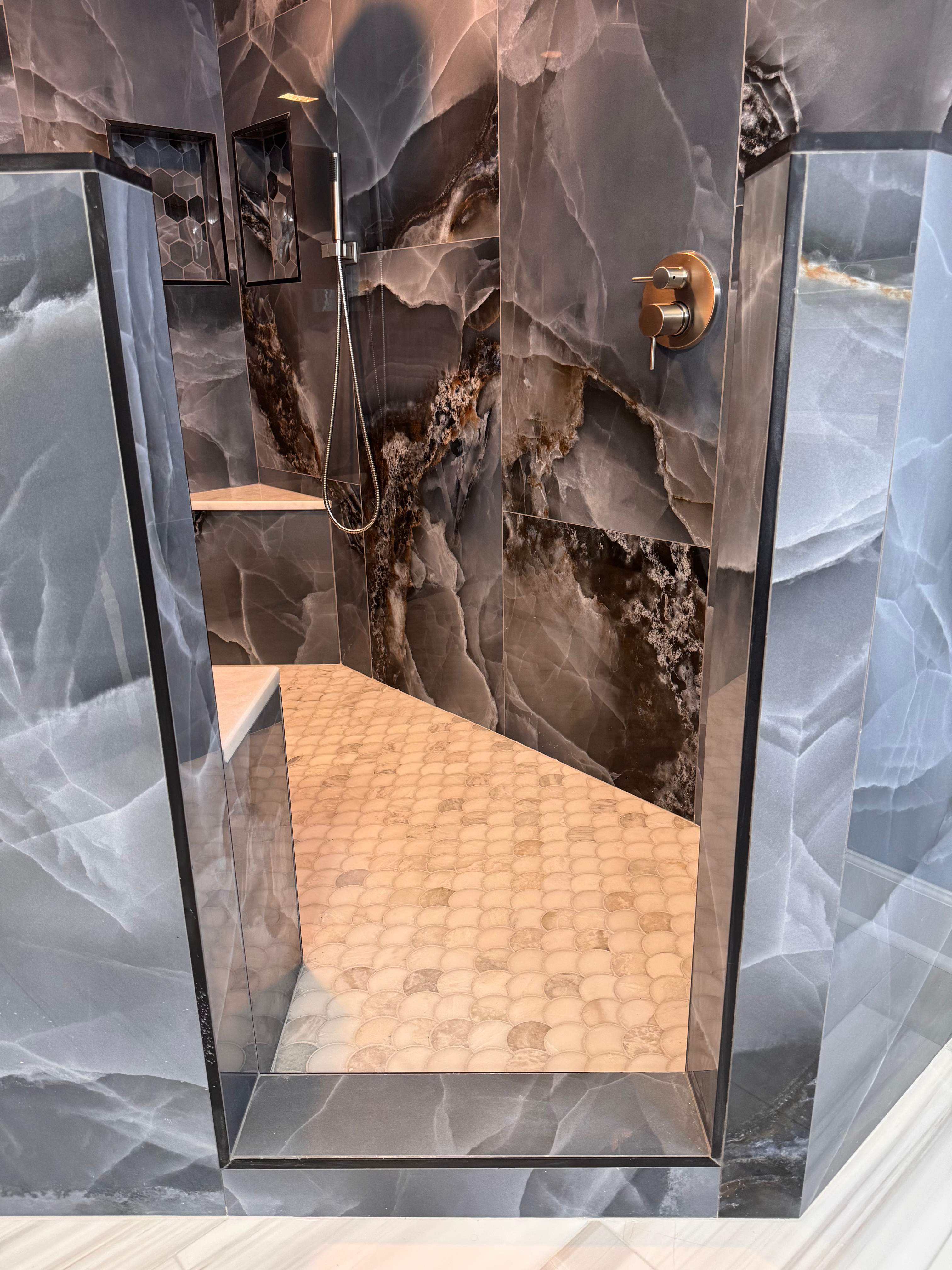 Master bathroom renovation by Prudencio