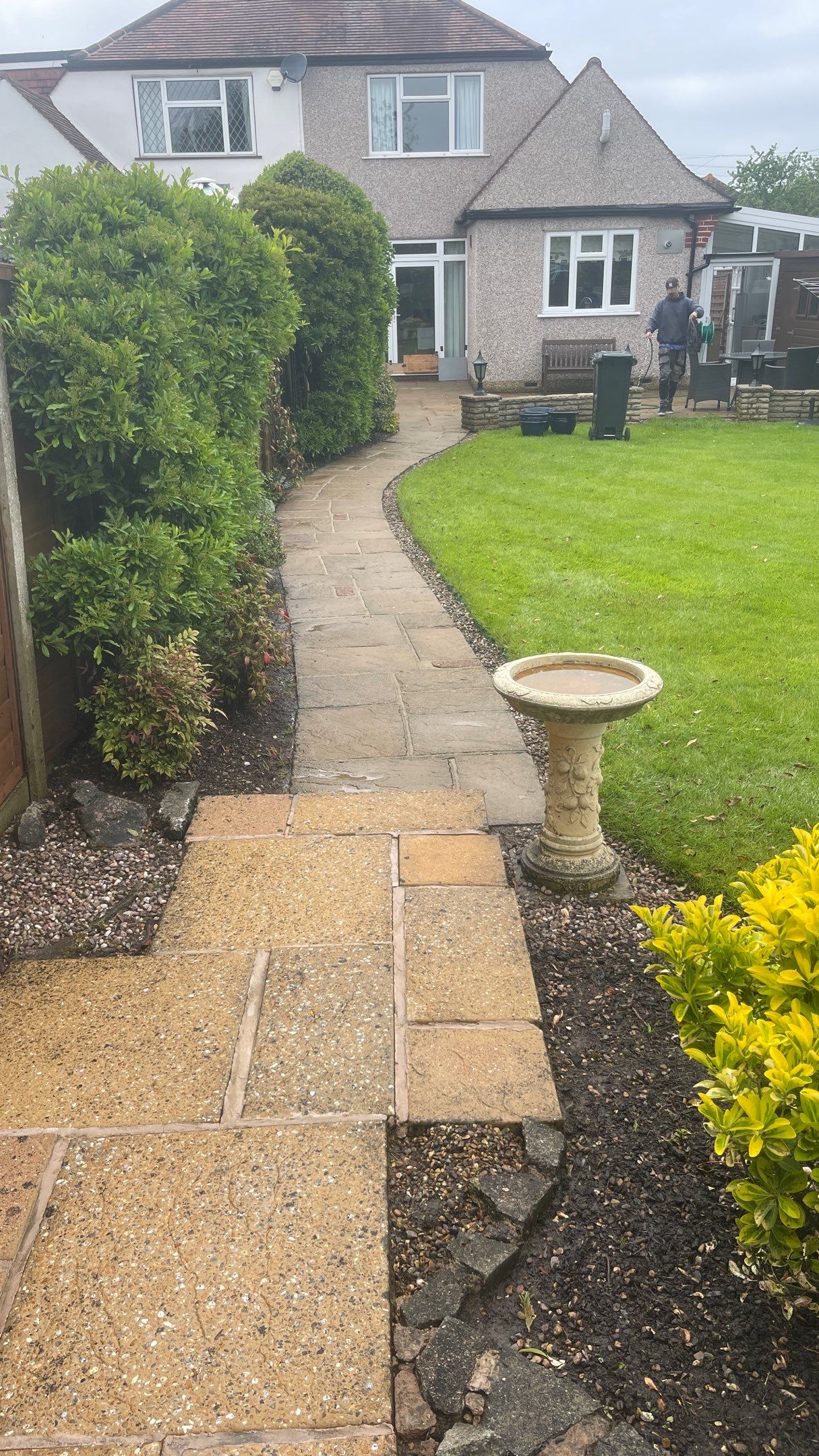 Patio Clean using Mosmatic Flat Surface Cleaner by Ges Exterior Cleaning ltd