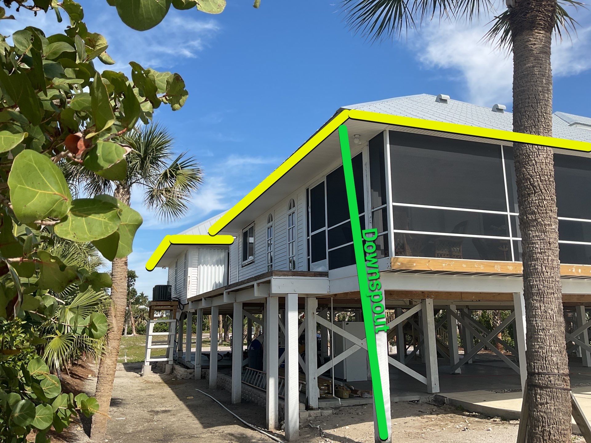 Downspout Installation using Downspout Extension in Sanibel FL by Gutter Professors
