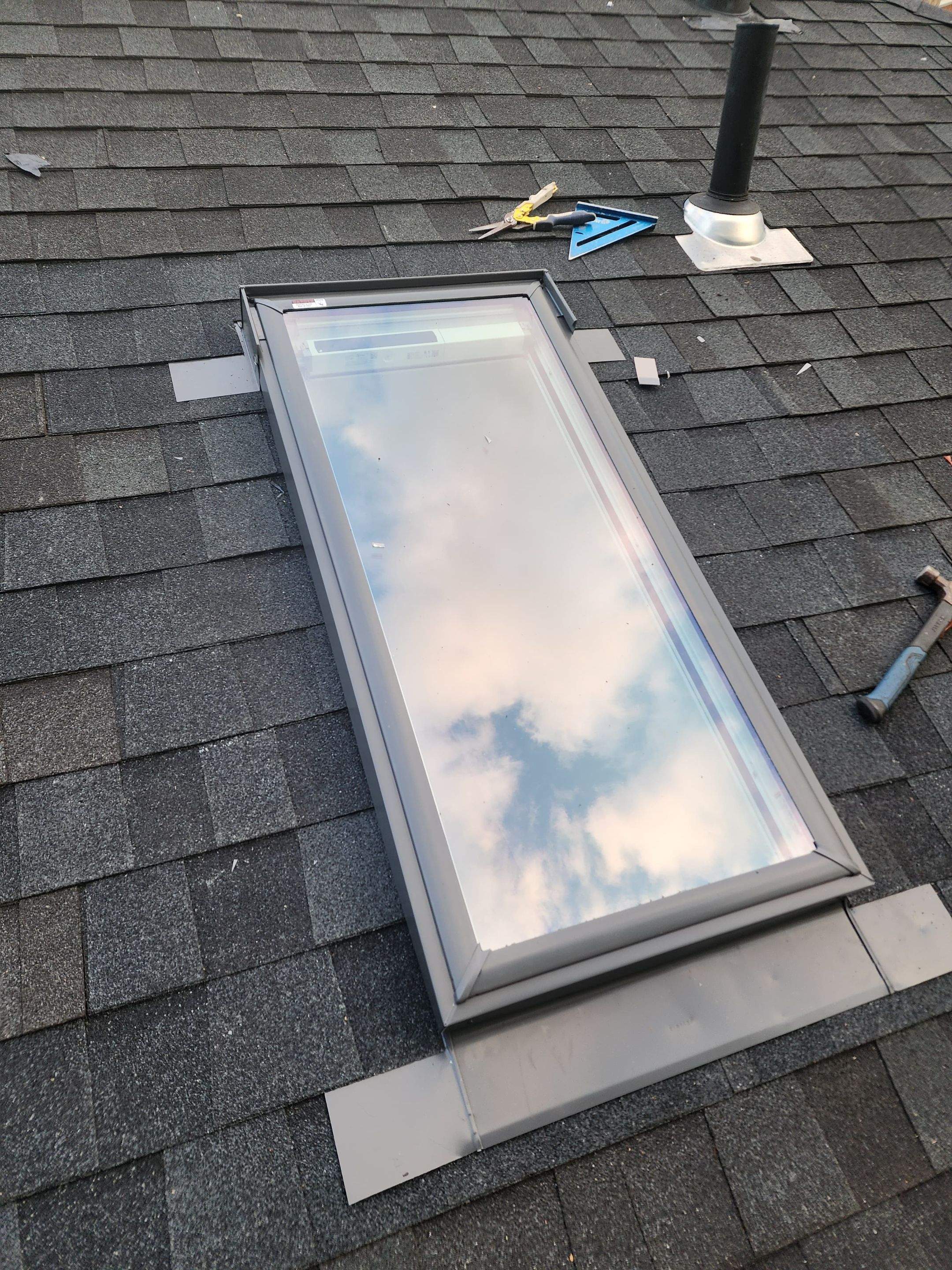Dayton Skylight Replacement and Shingle Repair for Leaking Roof by Level Up Roofing and Restoration Services LLC
