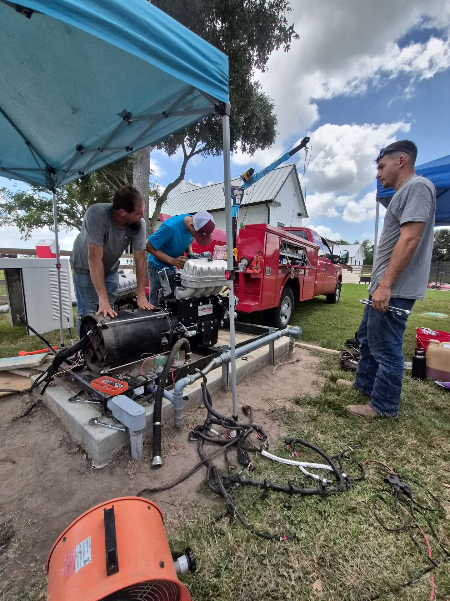Generac Liquid-Cooled Generator Engine & Radiator Replacement in Brookshire, Texas by GenTex Elite Services