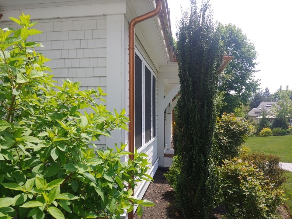 Plymouth, MA Gutter Installation using Coppertone Half Round Aluminum Gutter by Gutter Pro Enterprises