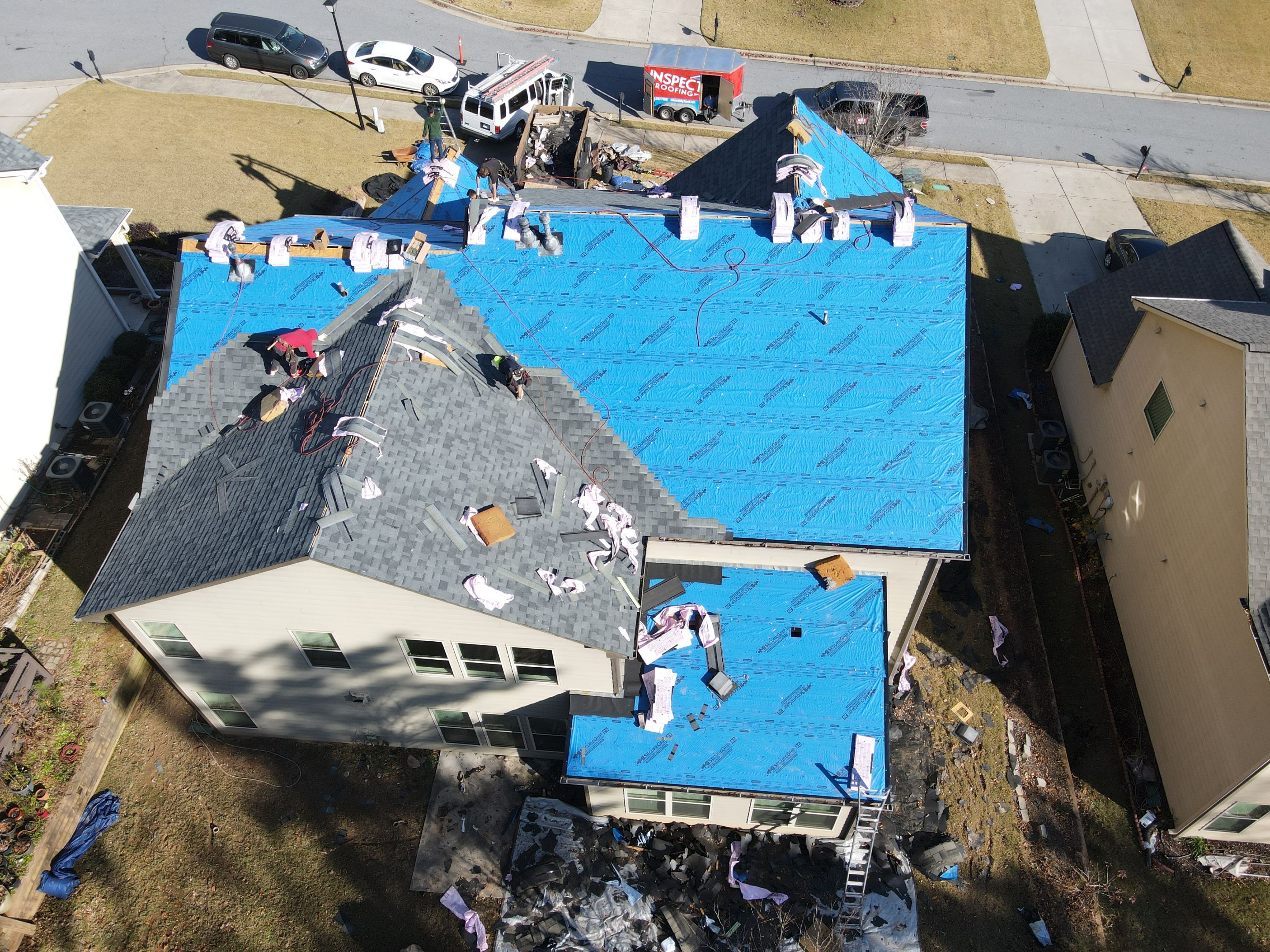 Residential Roofing Installation using Owens Corning by Inspector Roofing and Restoration