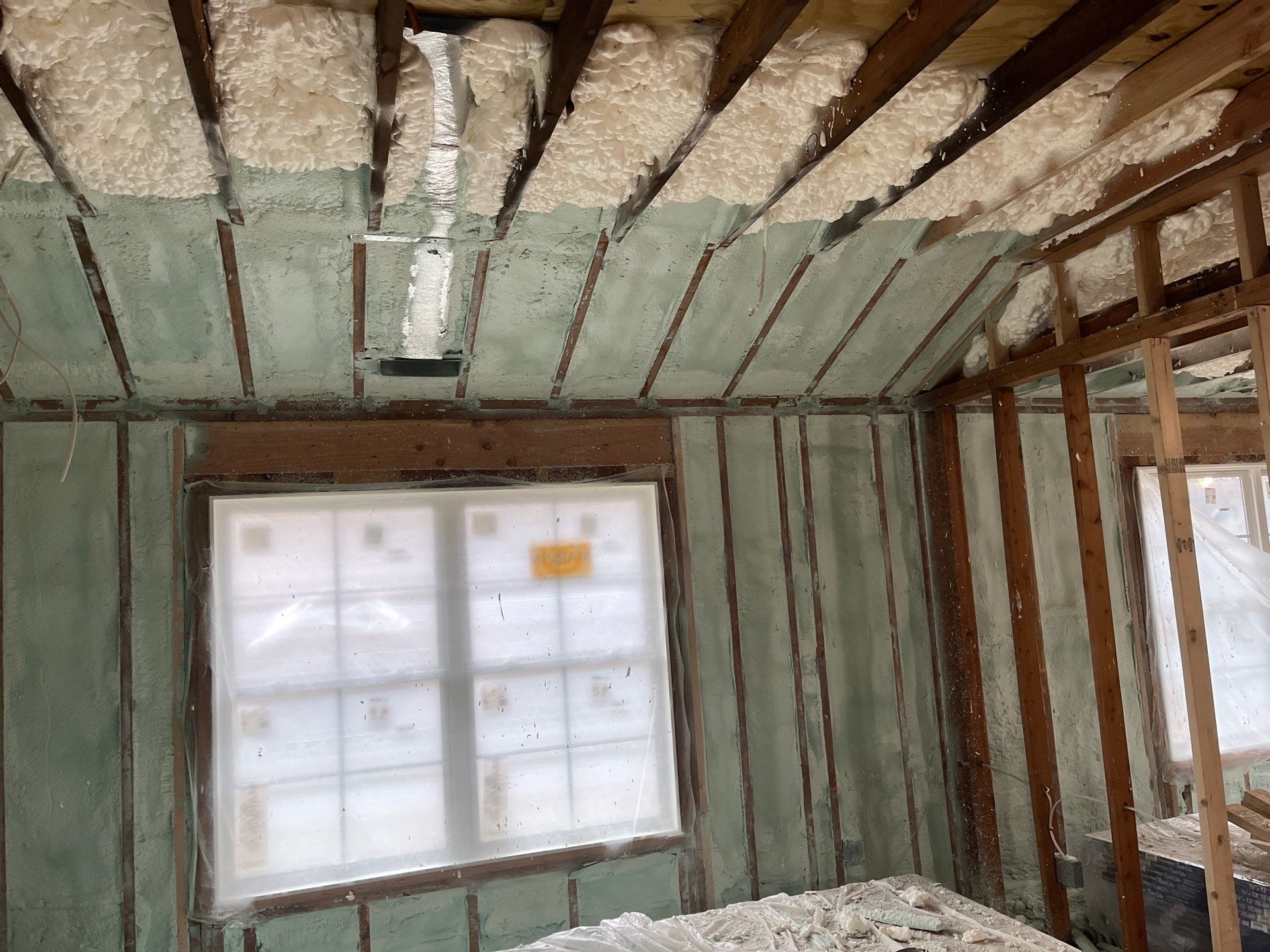 Basement Exterior Walls using Closed Cell Spray Foam by NYS Foam & Energy